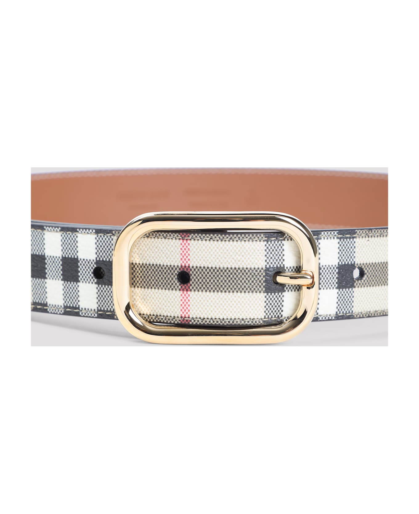 Burberry Check Belt - Archive Beige Gold