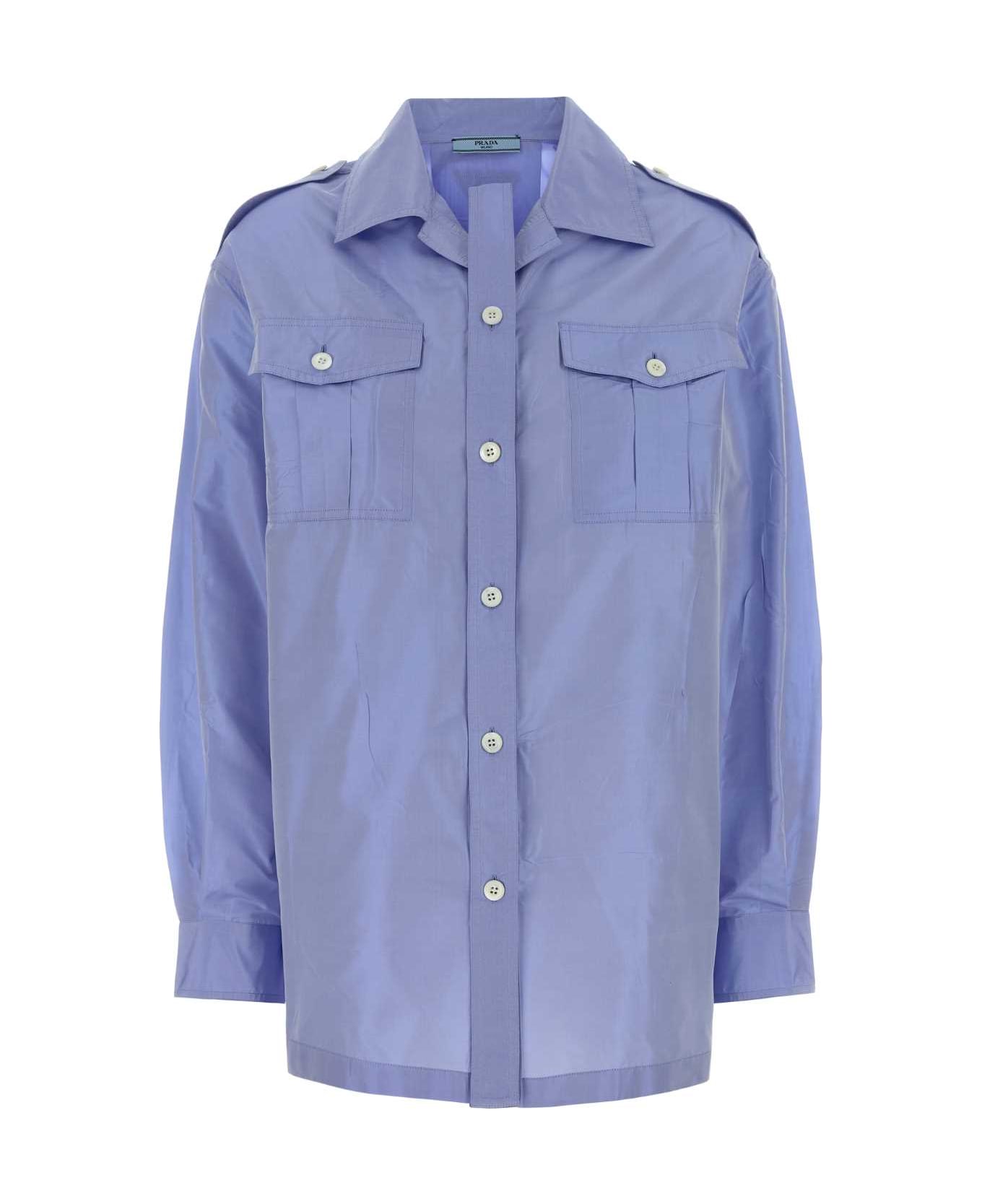 Prada Light-blue Taffeta Shirt - PERVINCA