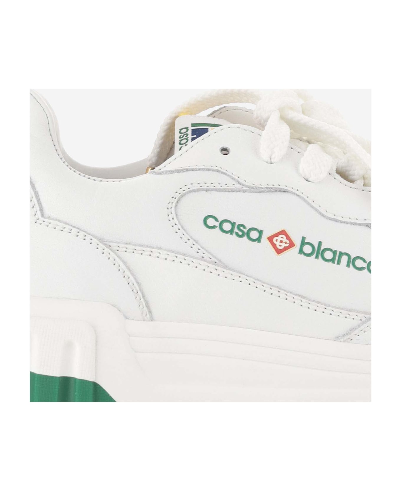 Casablanca Leather Sneakers With Logo - White