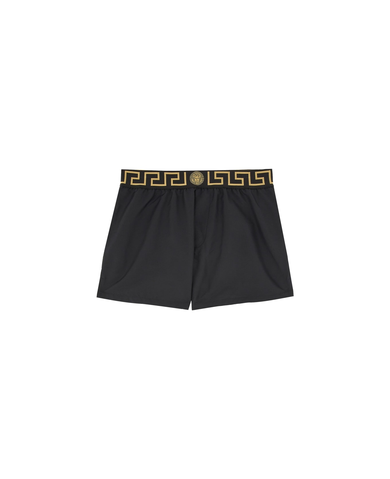 Versace Sea Shorts With "greek" Edge - BLACK
