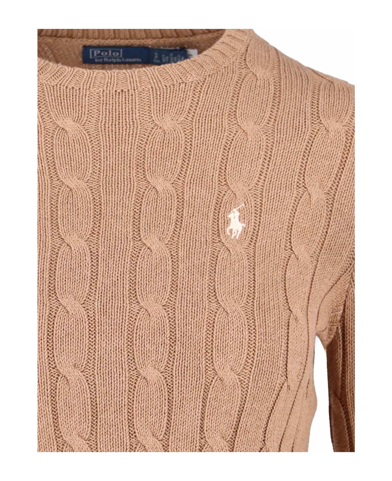 Polo Ralph Lauren Logo Braided Sweater - Beige