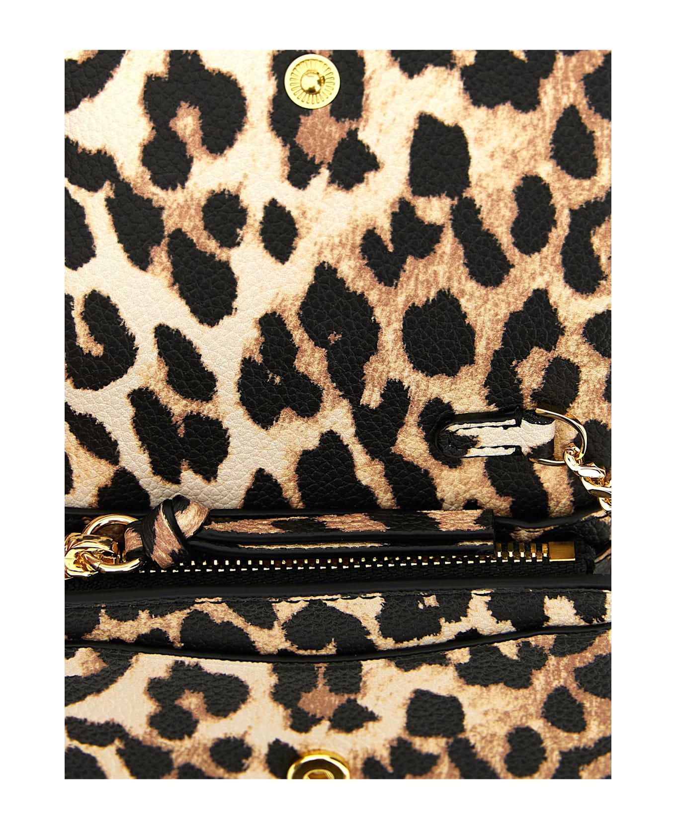 Ganni 'leopard' Print Card Holder - White