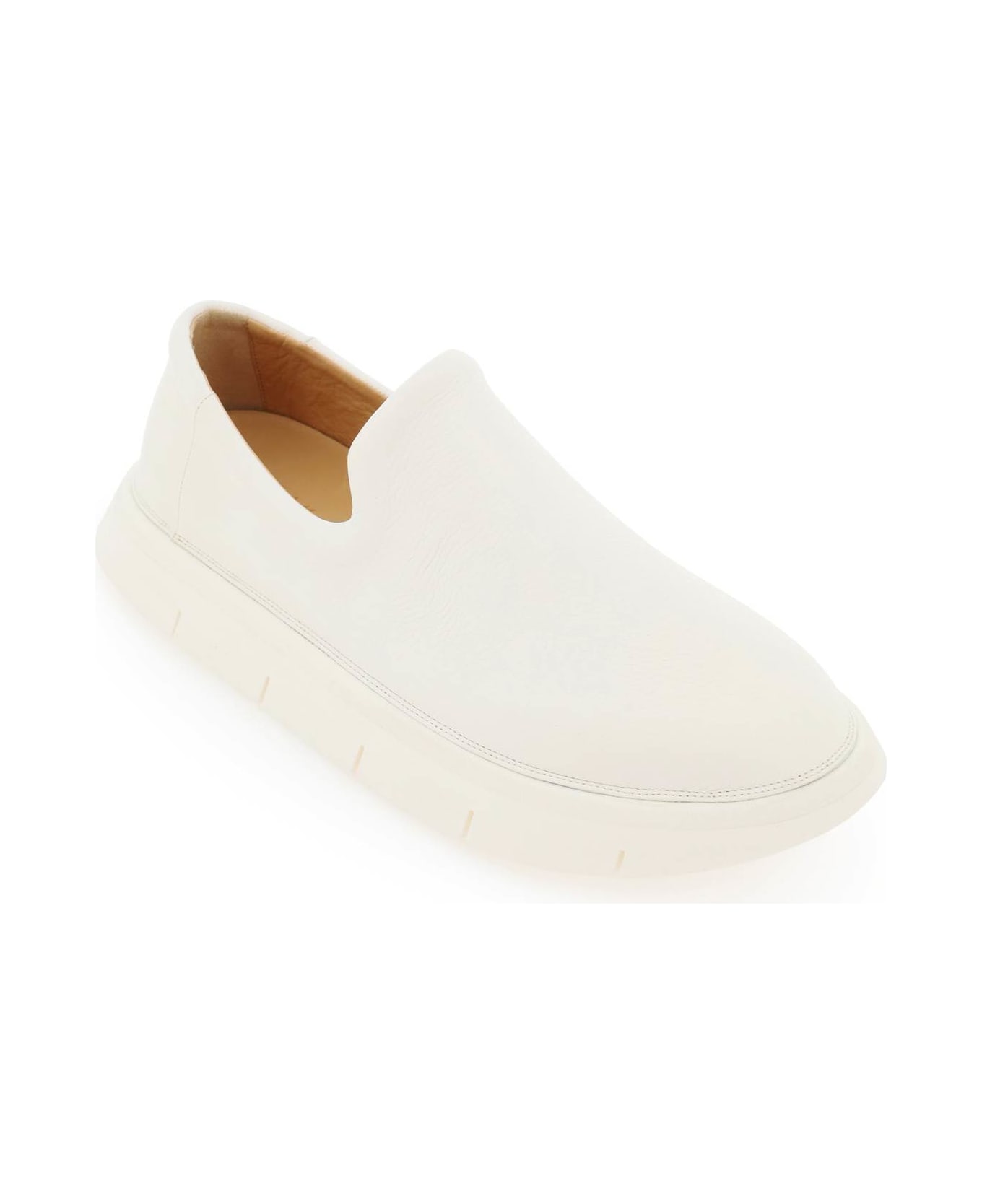Marsell 'intagliata' Grained Leather Slip-on Shoes - BIANCO OPTICAL (White)