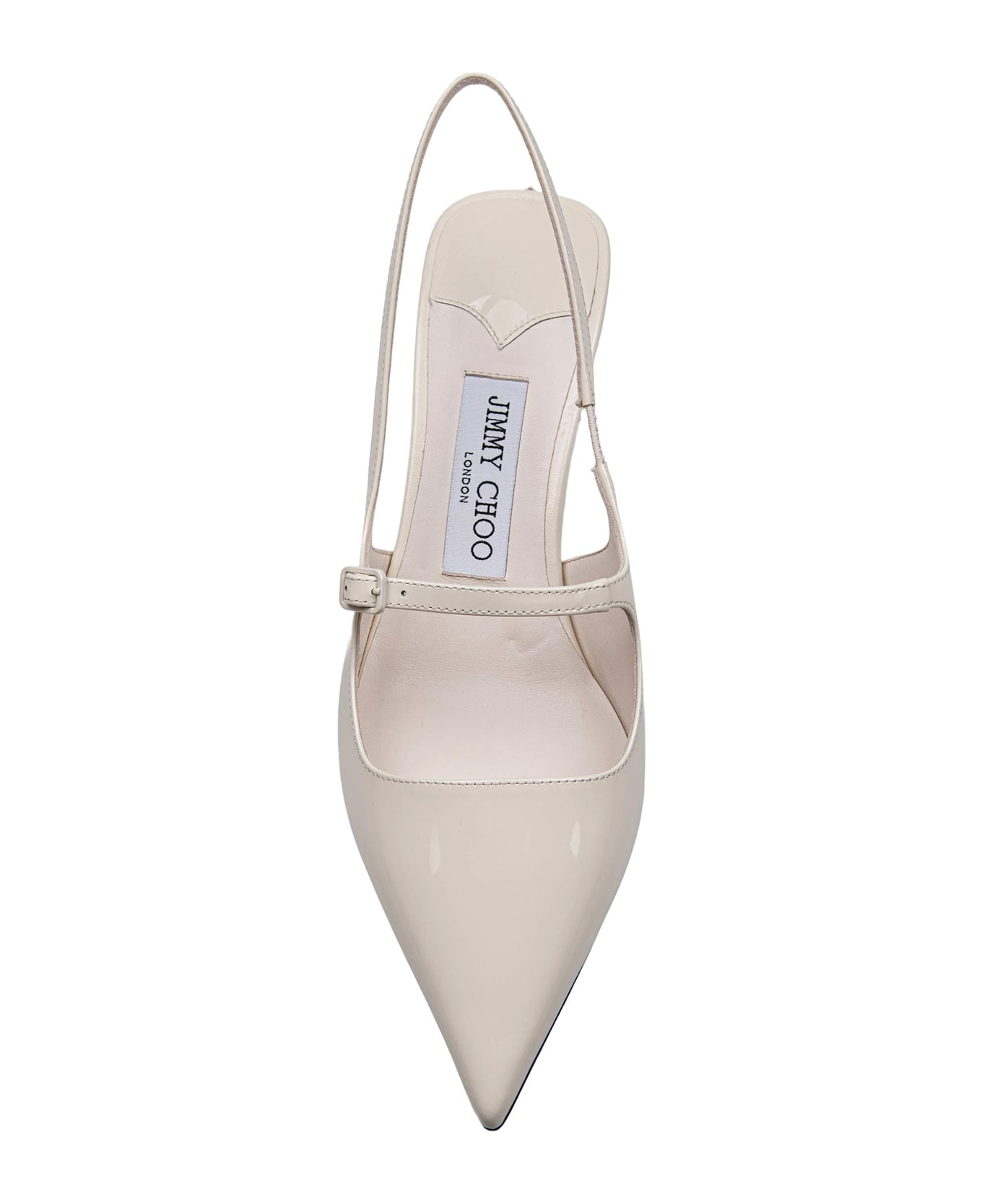 Jimmy Choo Slingback In Patent Leather, Milk Color - Milk