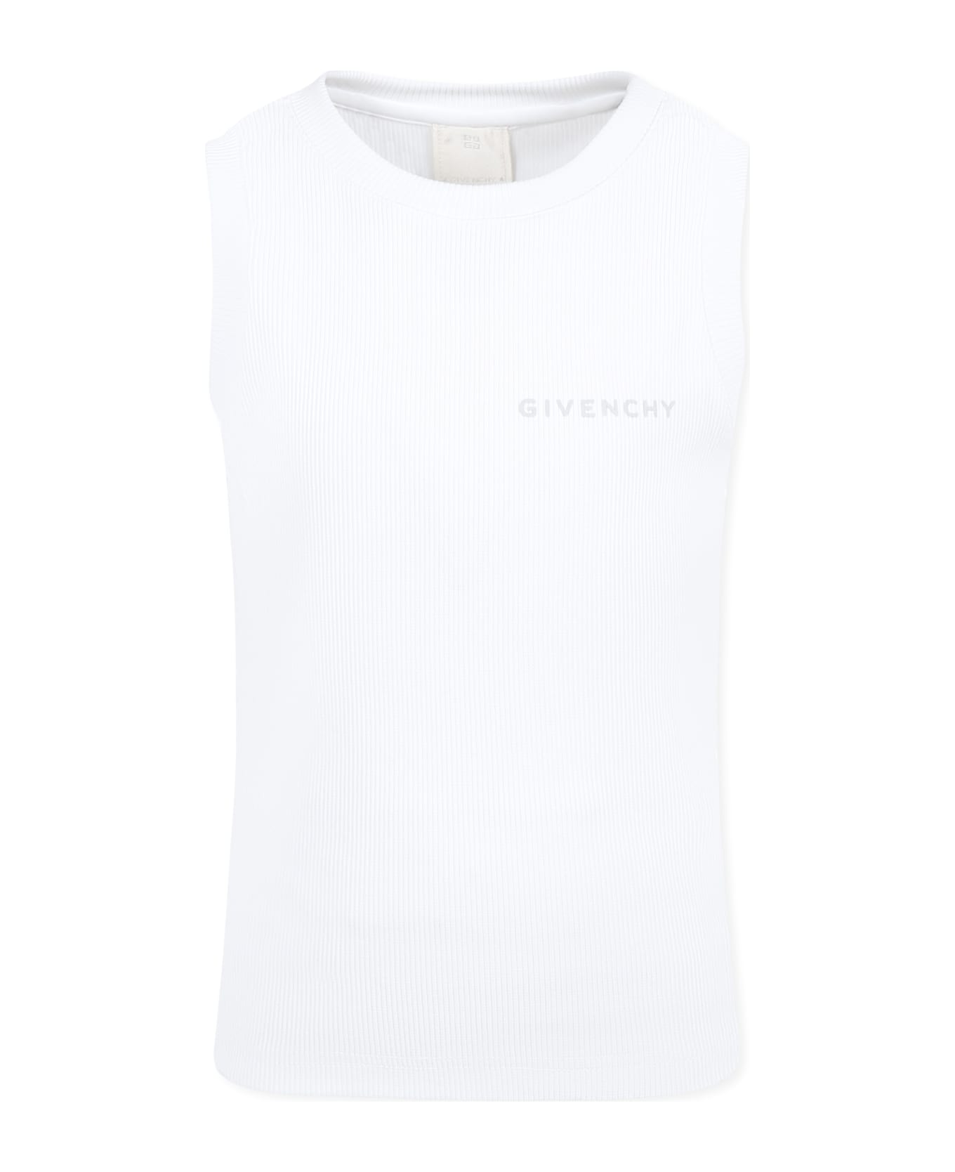 Givenchy White Tank Top For Boy With Logo - White