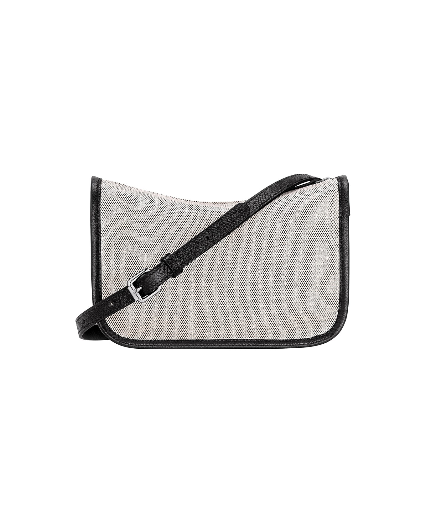 Longchamp 
essential
 White Crossbody Bag With Logo Lettering On The Front And Adjustable And Removable Shoulder Strap In Cotton Woman - Ecru
