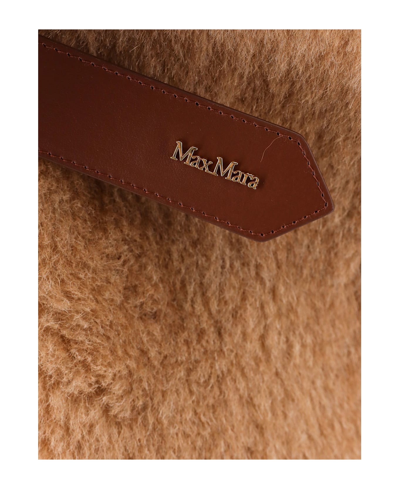 Max Mara Lanos 04 Alpava And Cashmere Cape With Belt - Beige