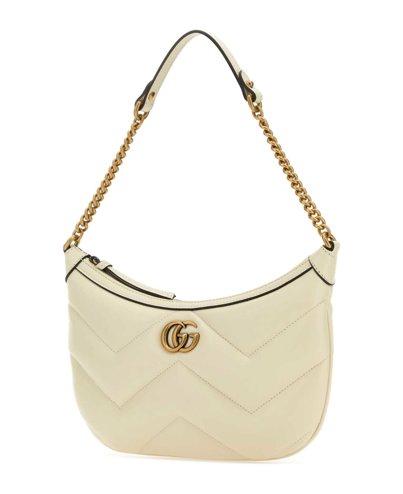 Gucci Ivory Leather Gg Marmont Shoulder Bag - ANTIQUEWHITE