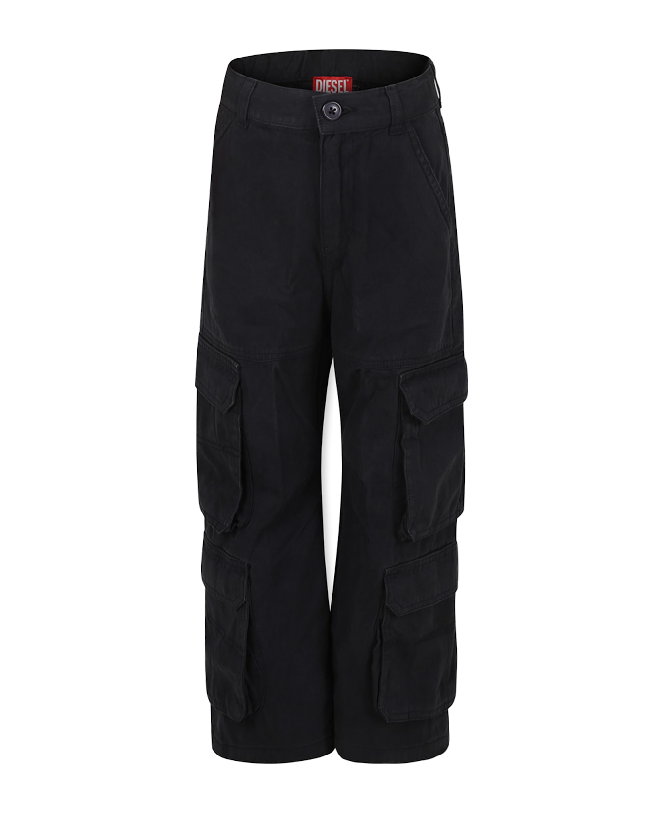 Diesel Black Trousers For Girl - Black
