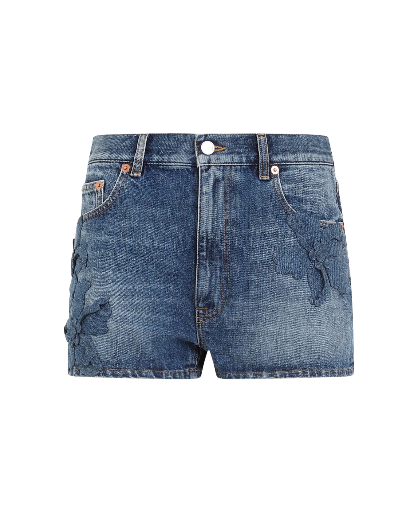 Valentino Ricamo Shorts - Medium Blue Denim