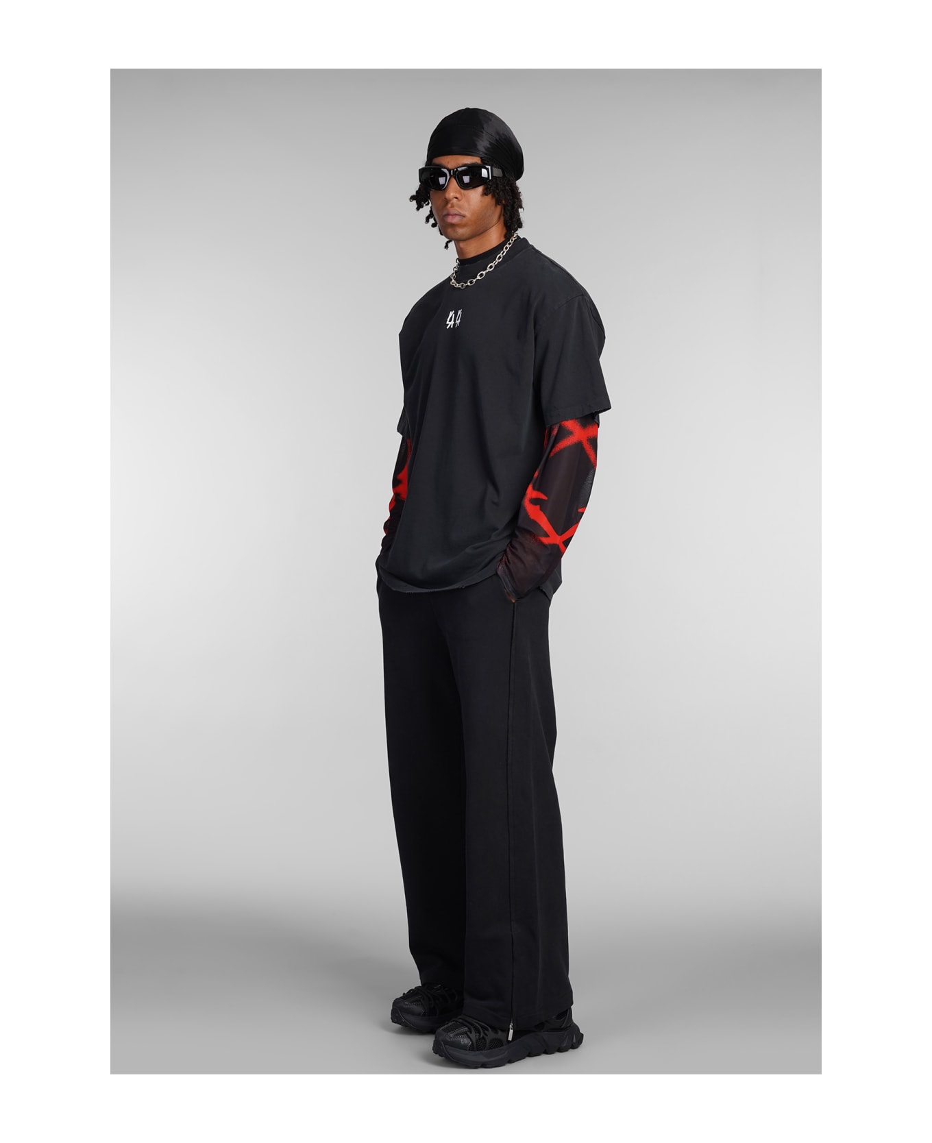 44 Label Group Pants In Black Cotton - black