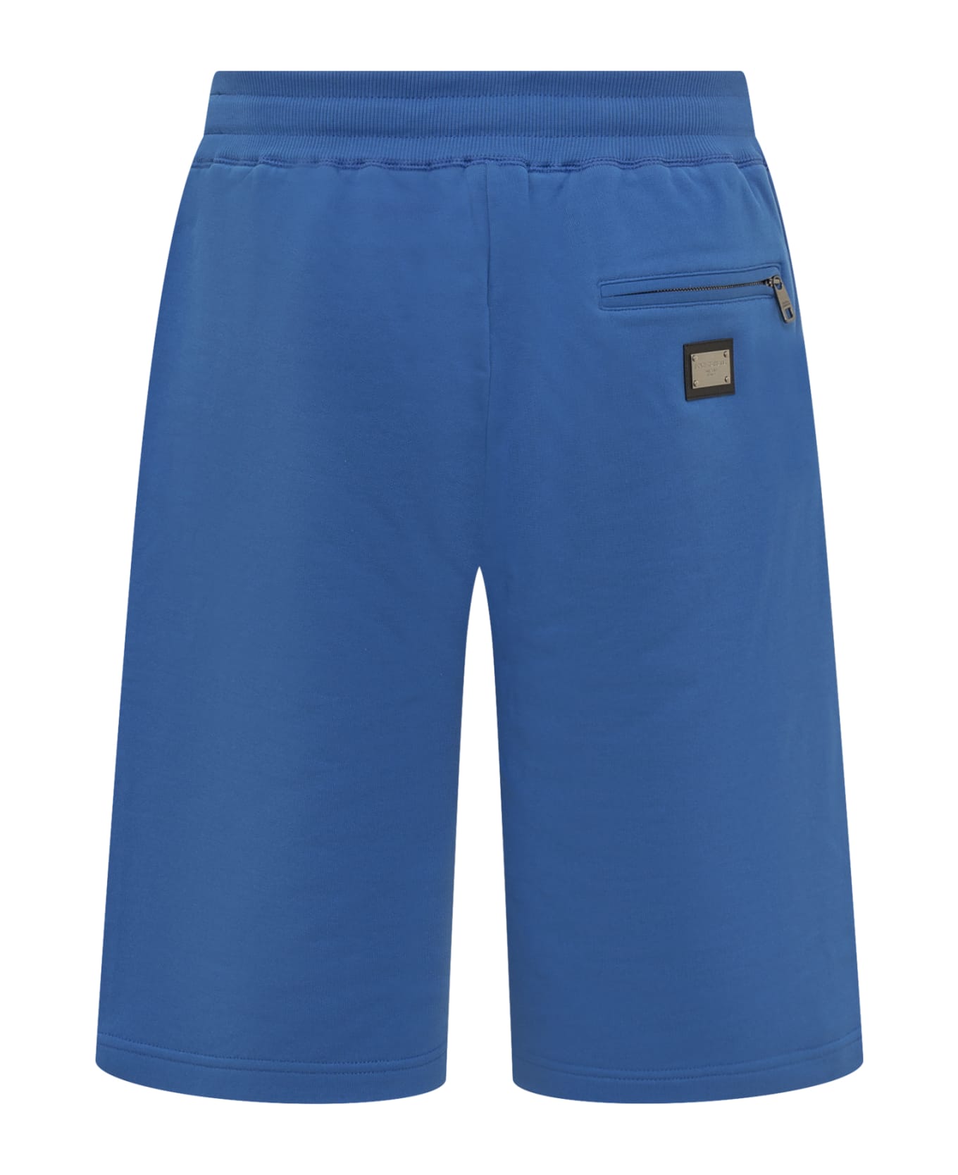 Dolce poplin & Gabbana Jogging Shorts With Logo Plaque - blue