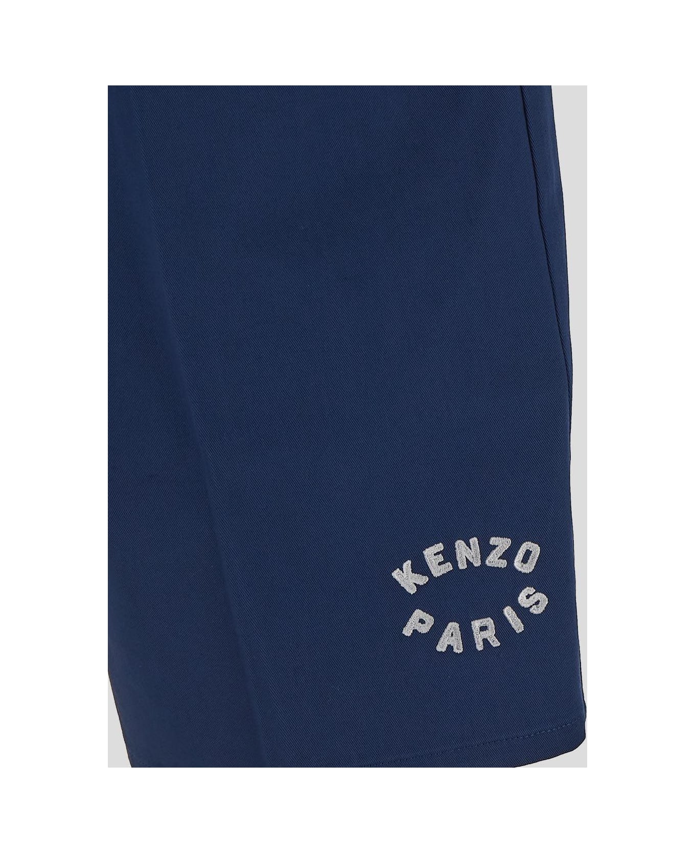 Kenzo Logo Patch Bermuda Shorts - Blue