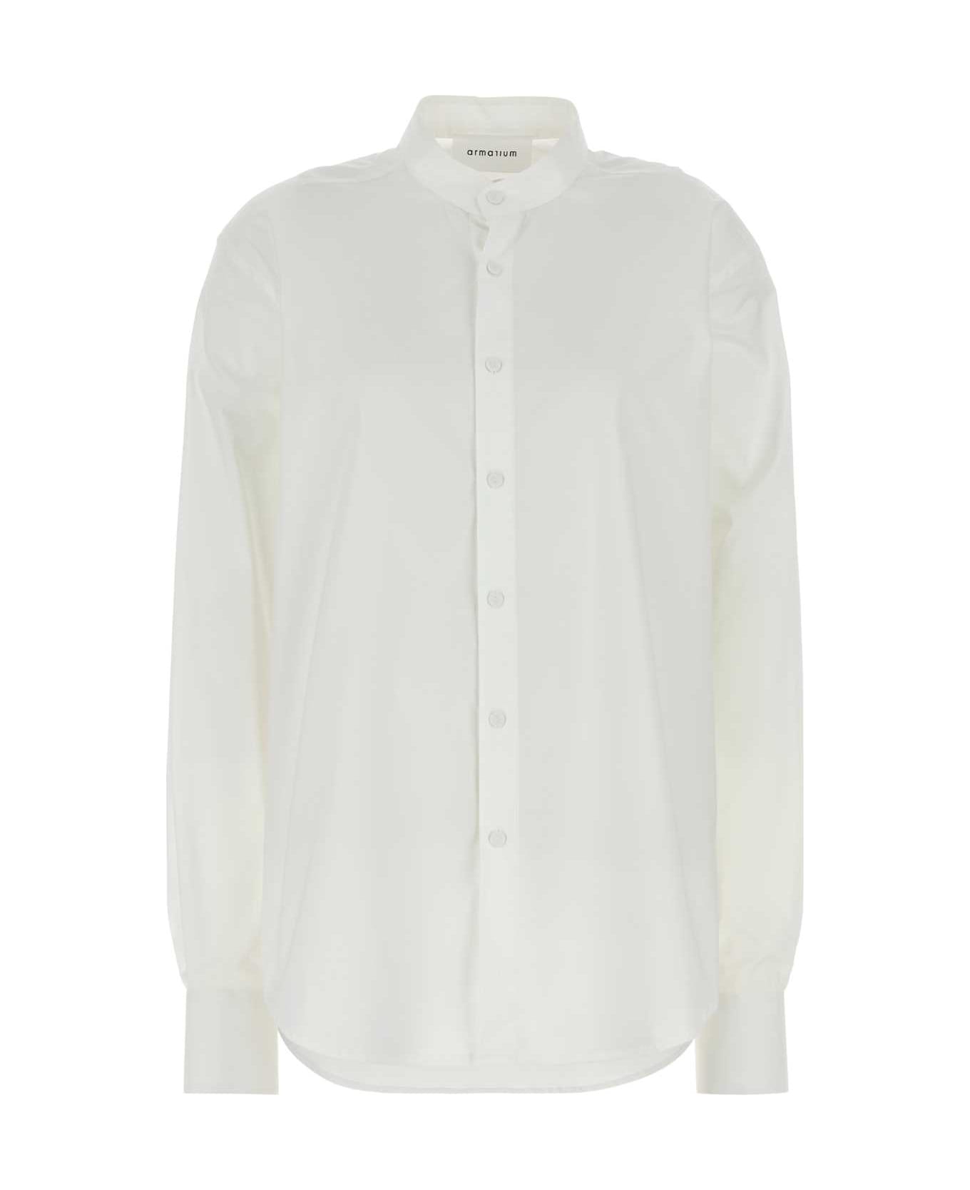 Armarium White Stretch Poplin Oversize Lavinia Shirt - White