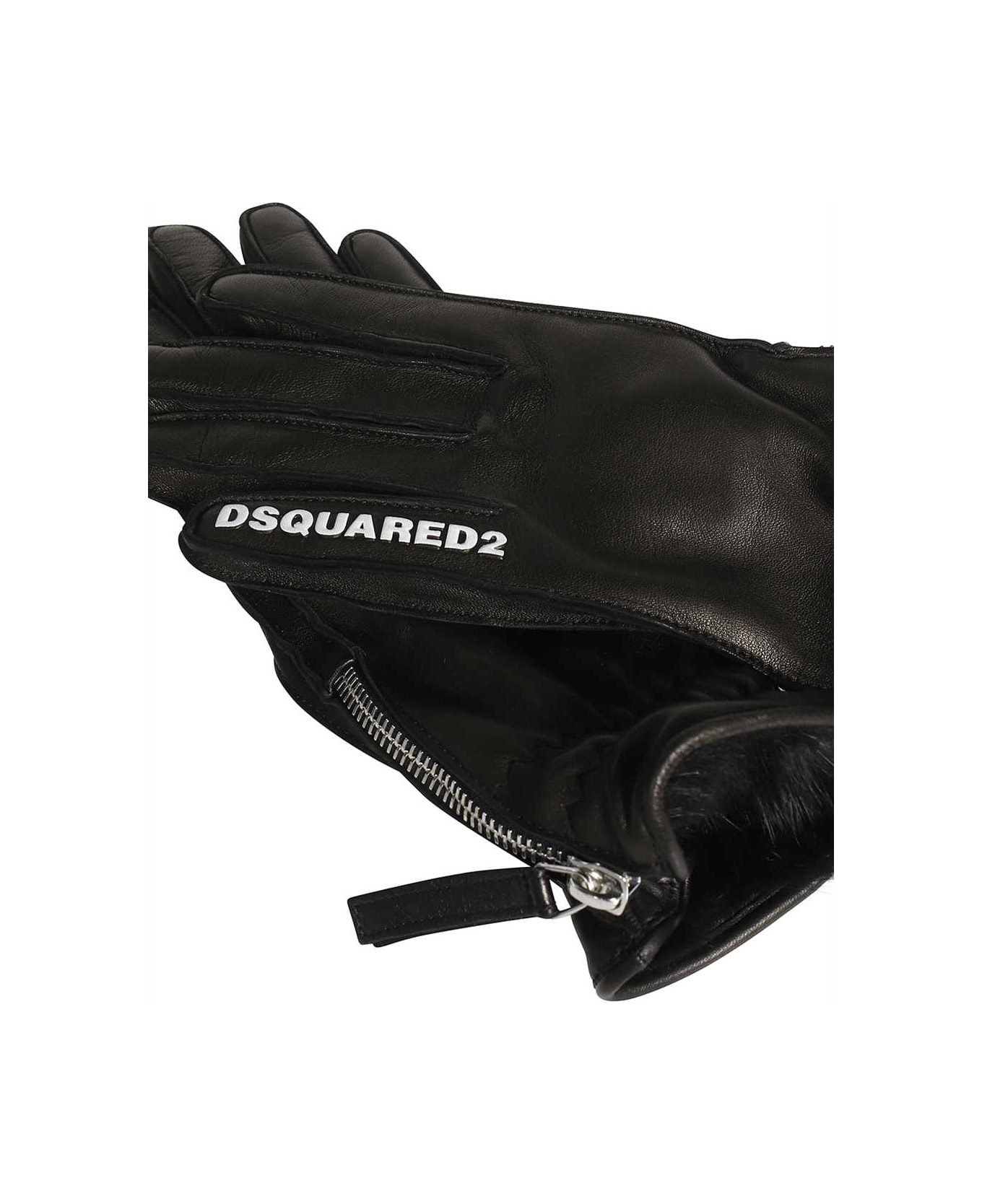Dsquared2 Leather Gloves - black 手袋