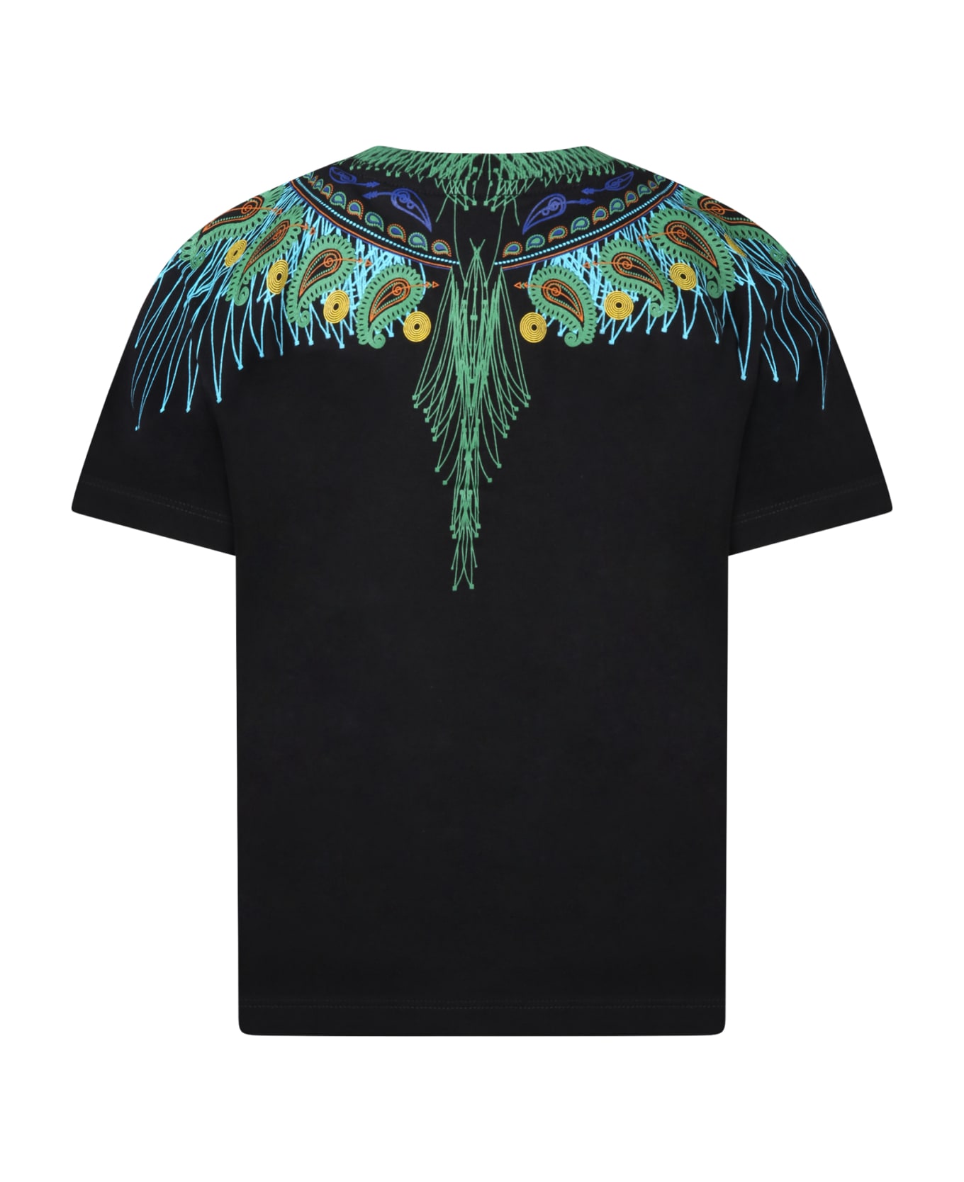 Marcelo Burlon Black T-shirt For Kids With Iconic Wings - Black