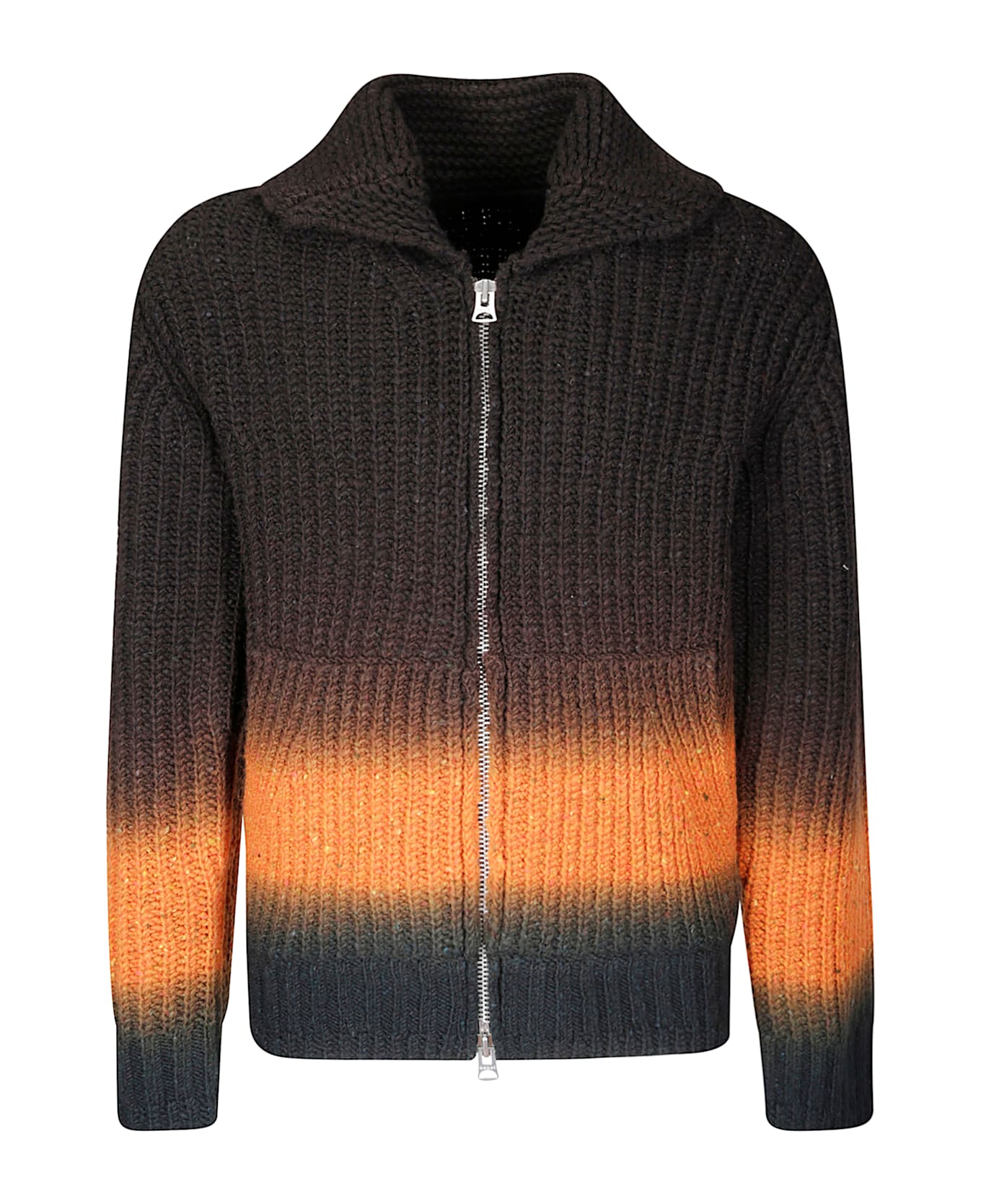 Sacai Garment Dye Wool Knit Cardigan - MULTICOLOR