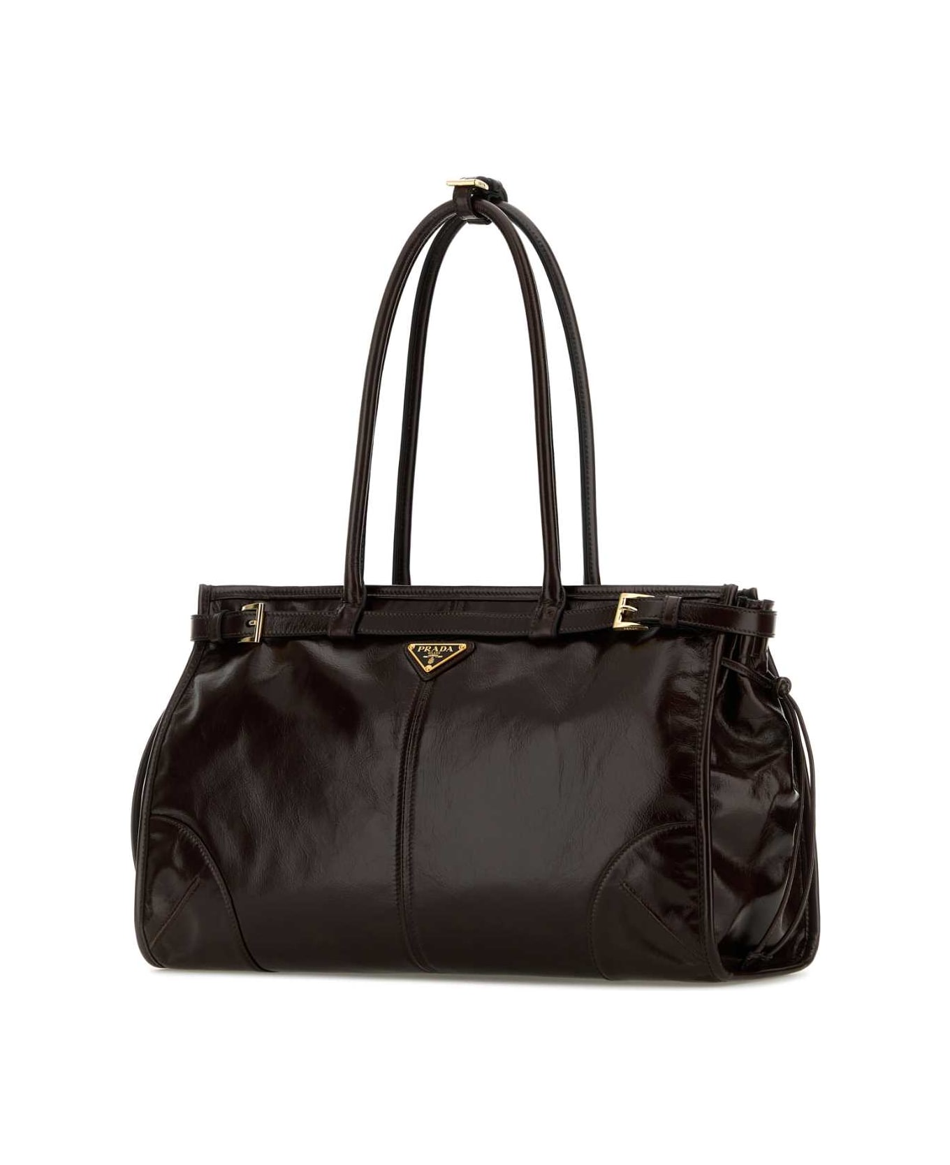 Prada Dark Brown Leather Shoulder Bag - MORON