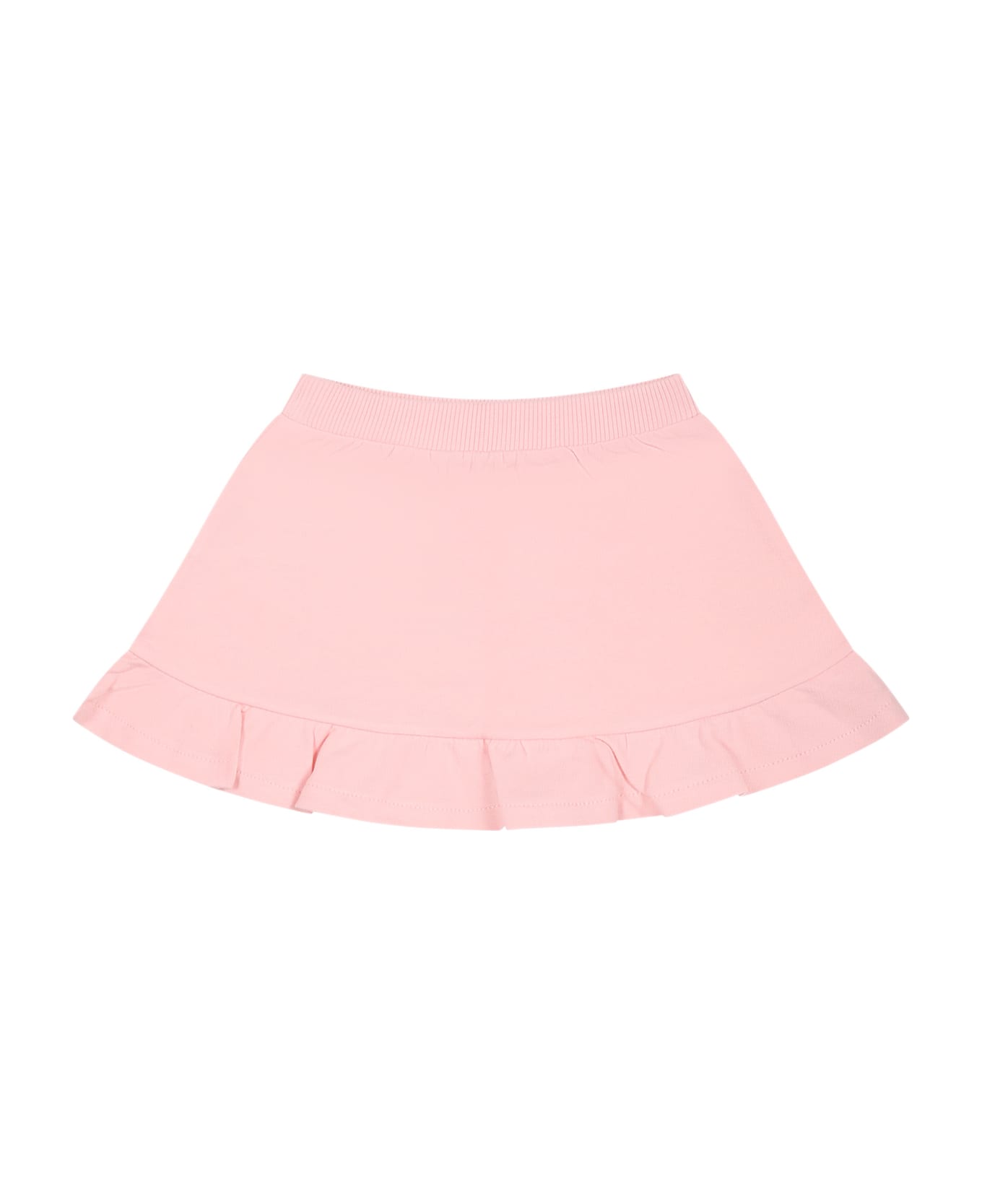 Moschino Pink Skirt For Baby Girl With Teddy Bear And Print