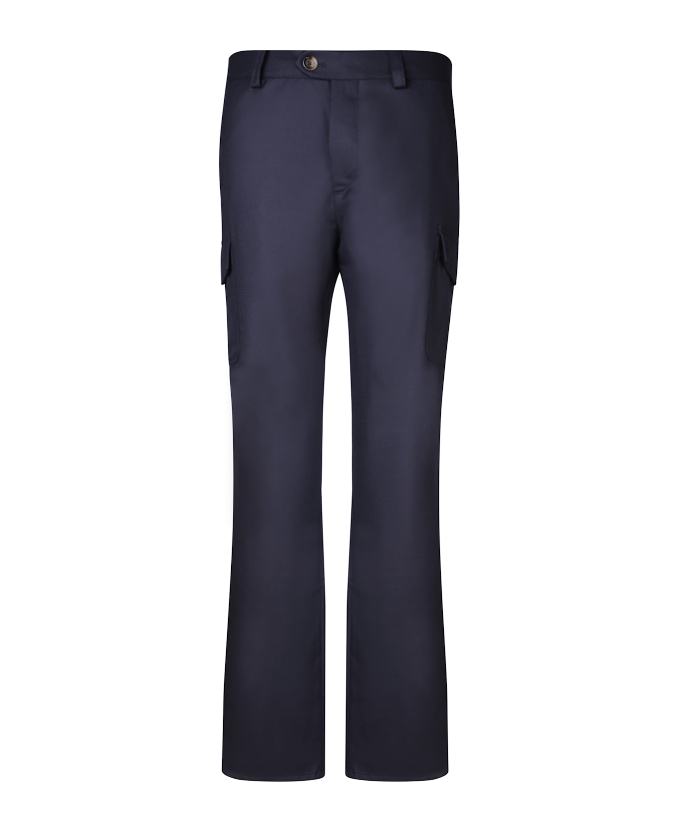 Brunello Cucinelli Blue Flannel Cargo Pants - Blue