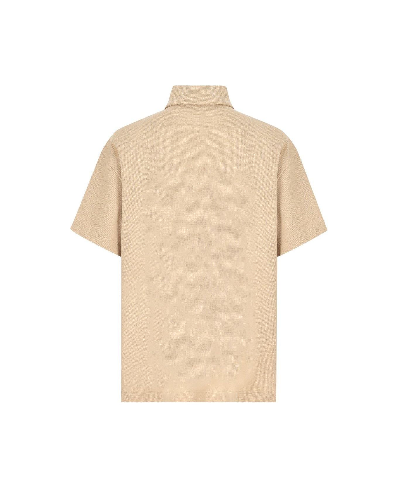 Fendi Logo Embroidered Polo Shirt - Beige
