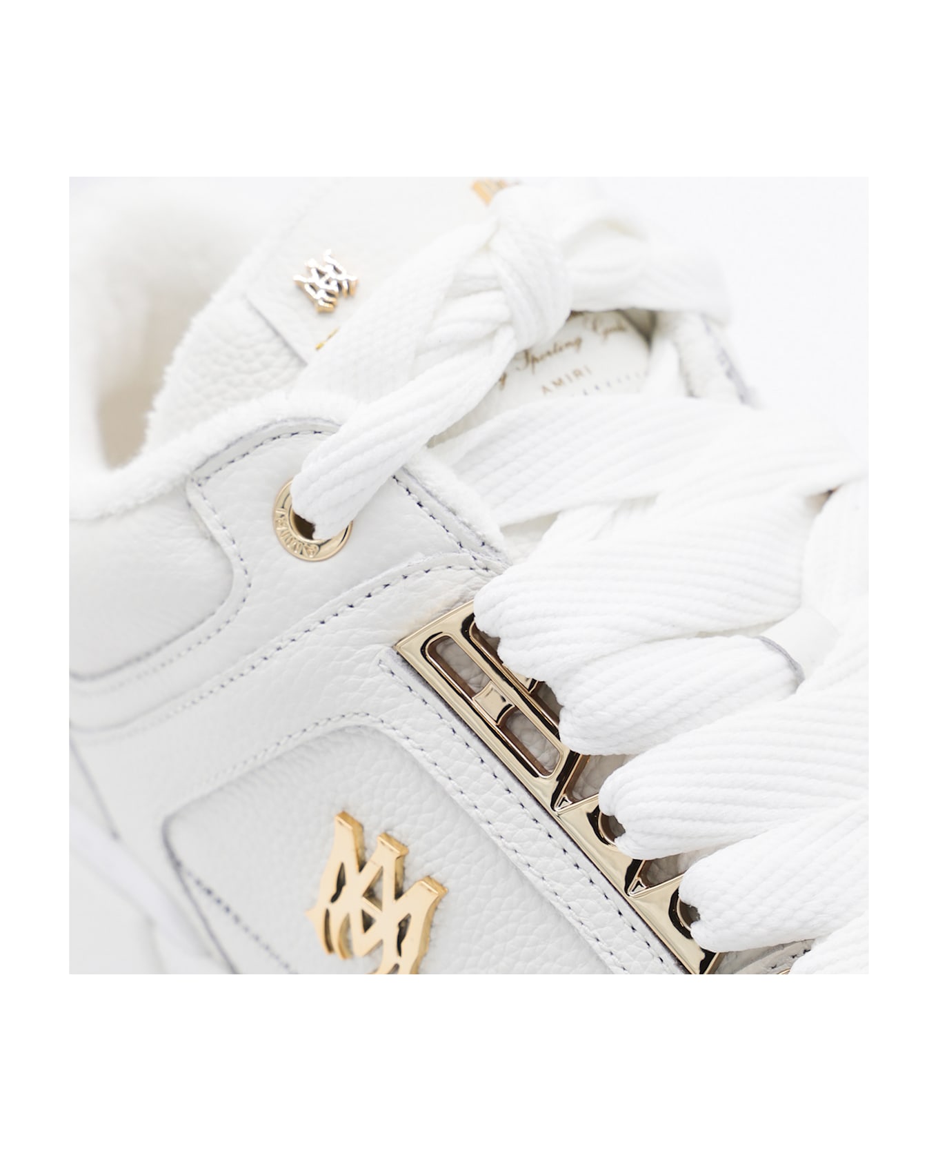 AMIRI White Leather Metallic Ma-1 Sneakers