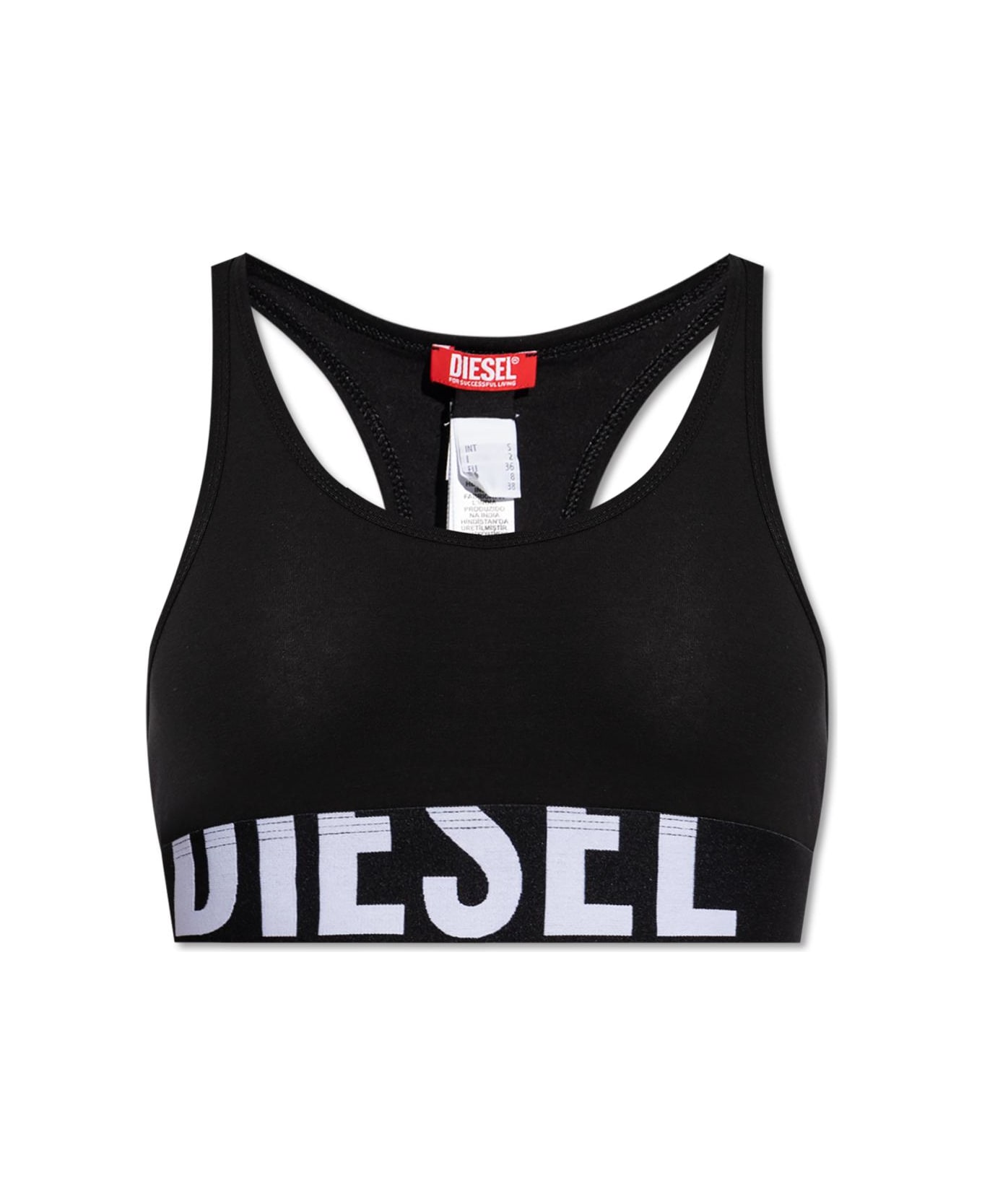 Diesel Bra Ufsb-cotton-race-bralette - Black