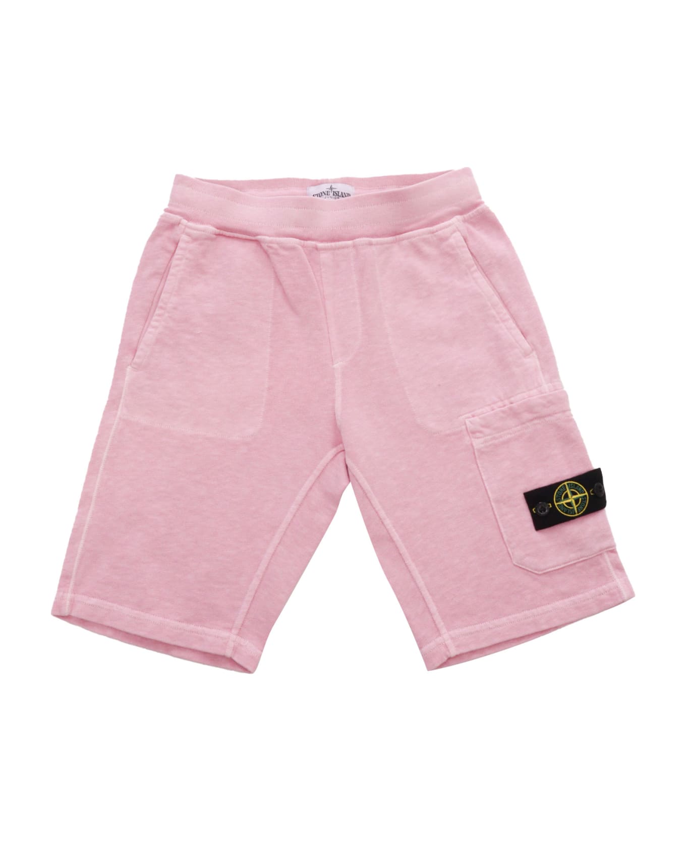 Stone Island Junior Pink Fleece Bermuda Shorts - PINK ボトムス