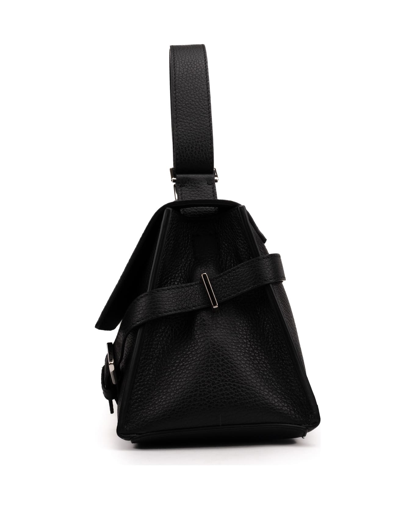 Orciani Sveva Longuette Sense Bag In Black Leather - Nero