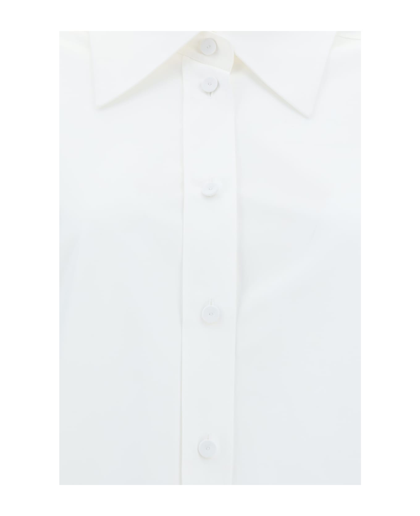 Jil Sander Crop Boxy Shirt In White Poplin - Optic White