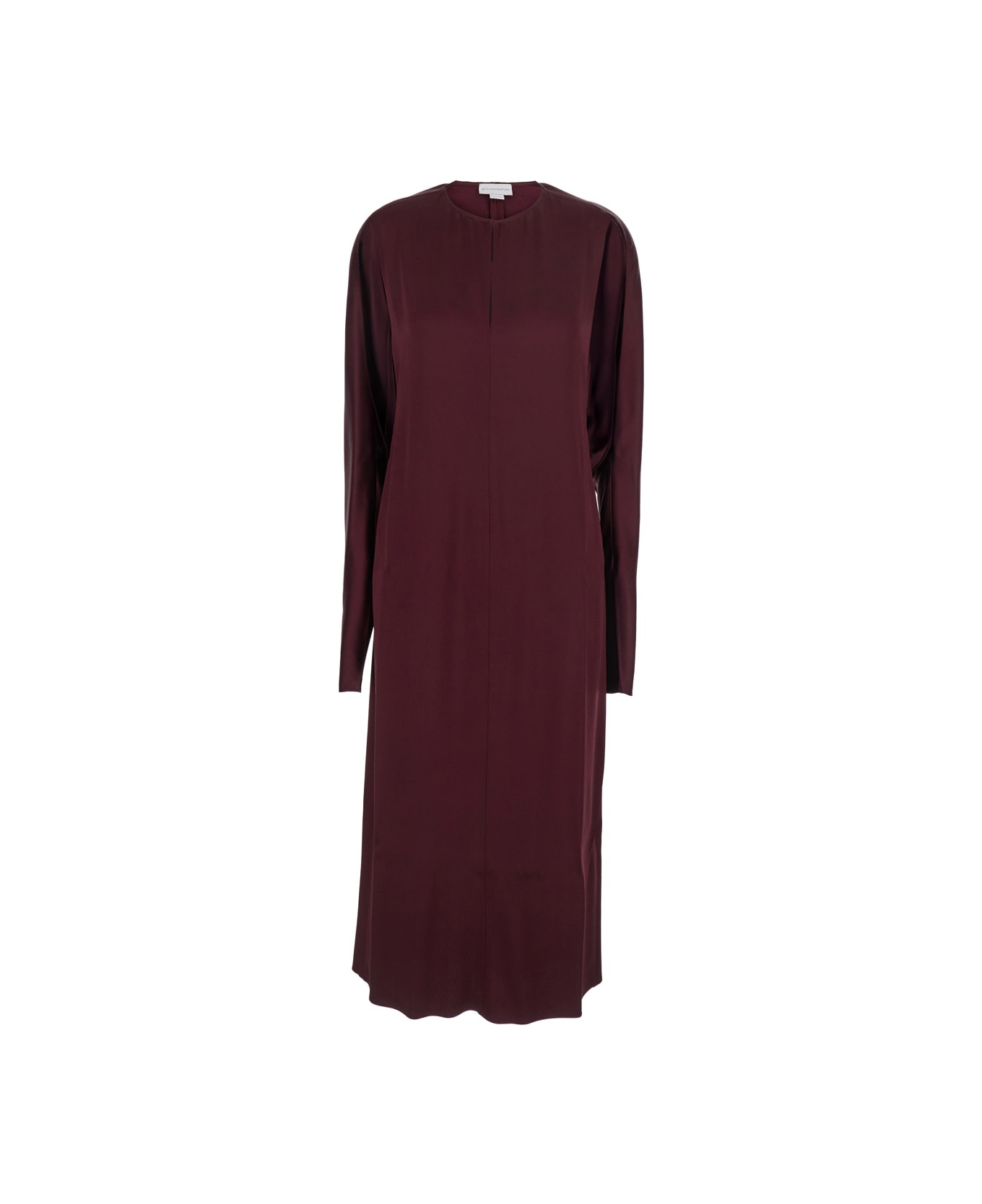 Stella McCartney Bordeaux Midi Dress With Cape Sleeves And Cut-out On The Front In Tech Fabric Woman - Bordeaux