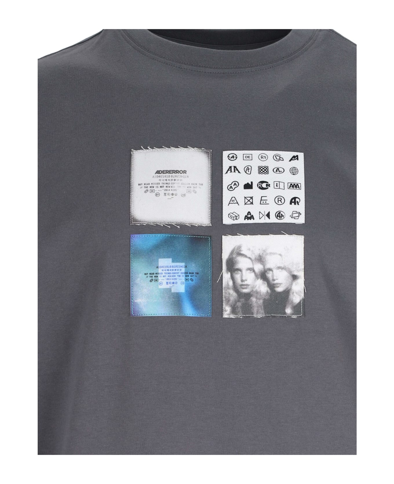 Ader Error Label Detail T-shirt - Gray