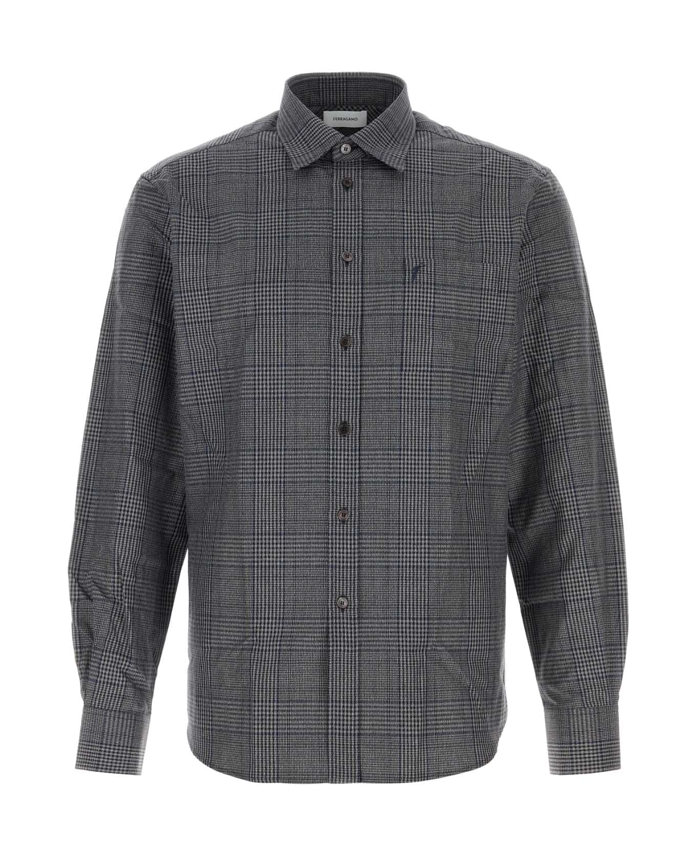 Ferragamo Embroidered Oxford Shirt - NERONEWNAVY