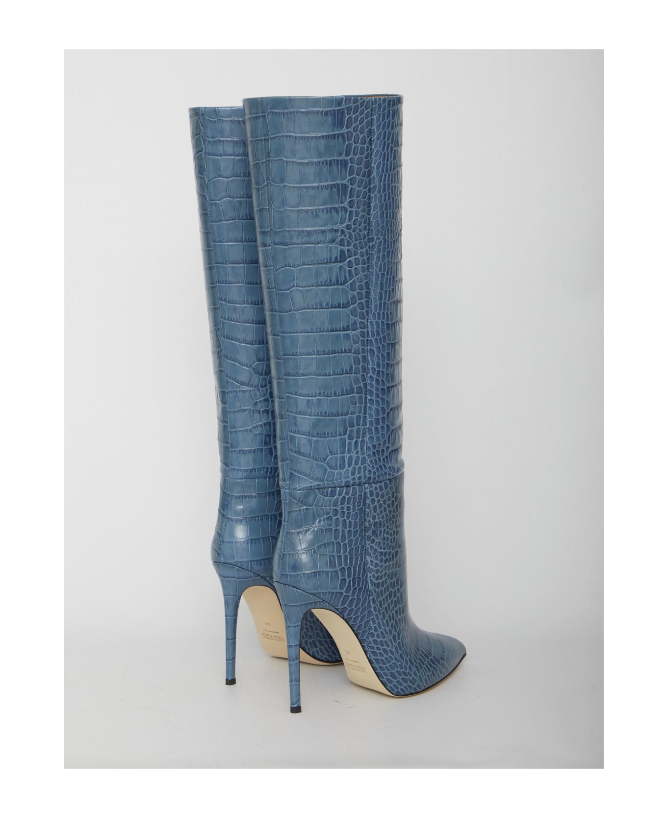 Paris Texas Light-blue Leather Boots - Denim