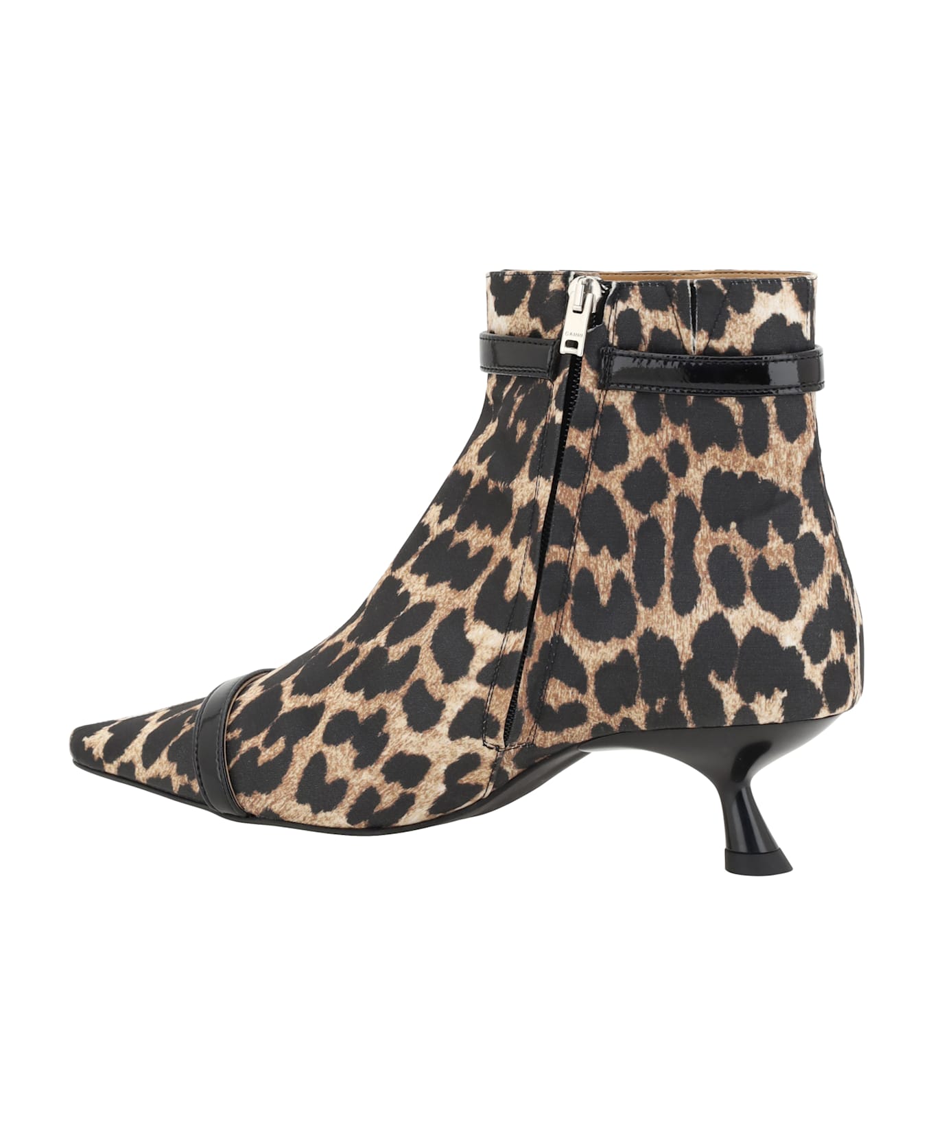 Ganni Eyelets Ankle Boots - Leopard