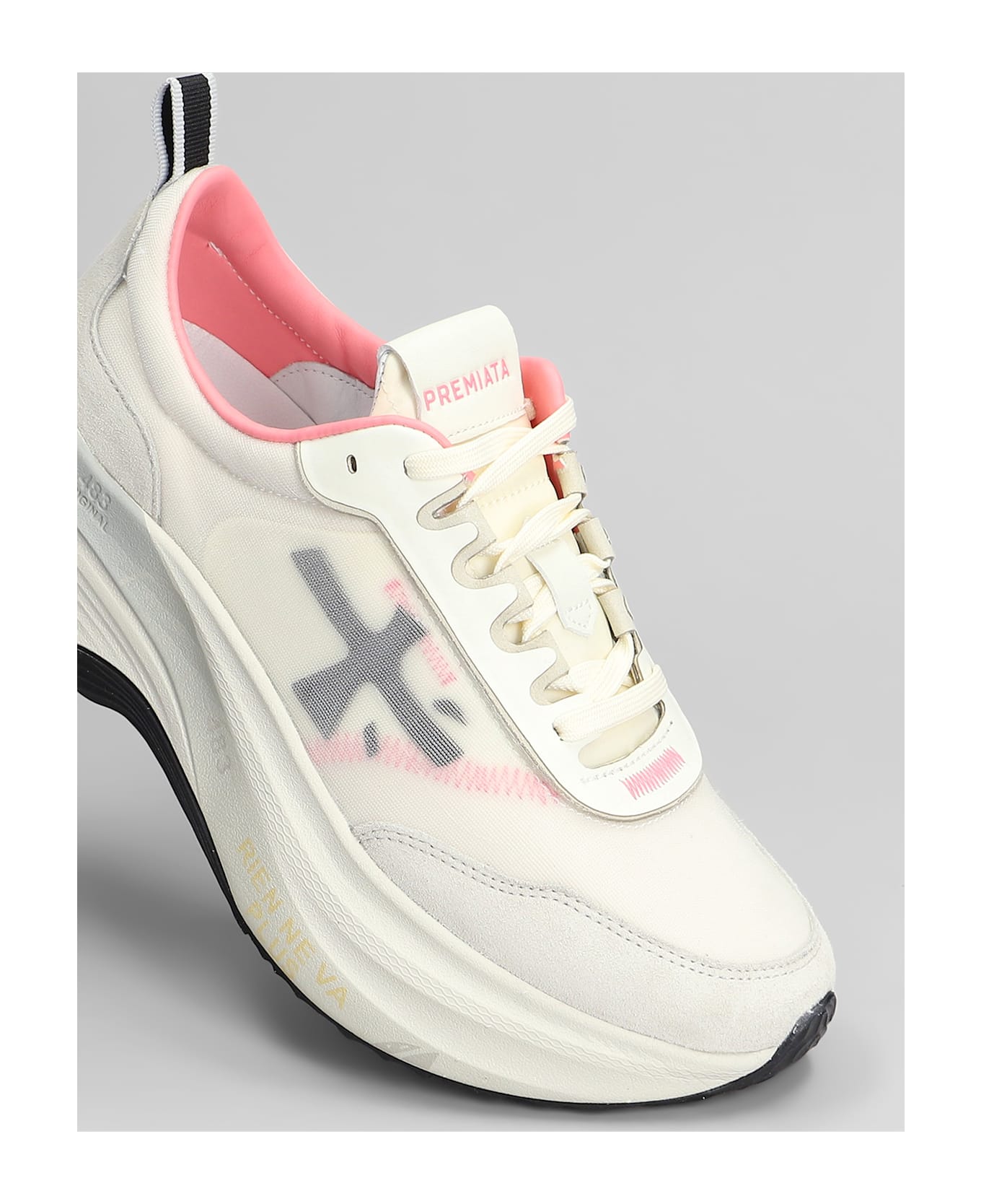 Premiata Hill Sneakers In Beige Suede And Fabric - beige