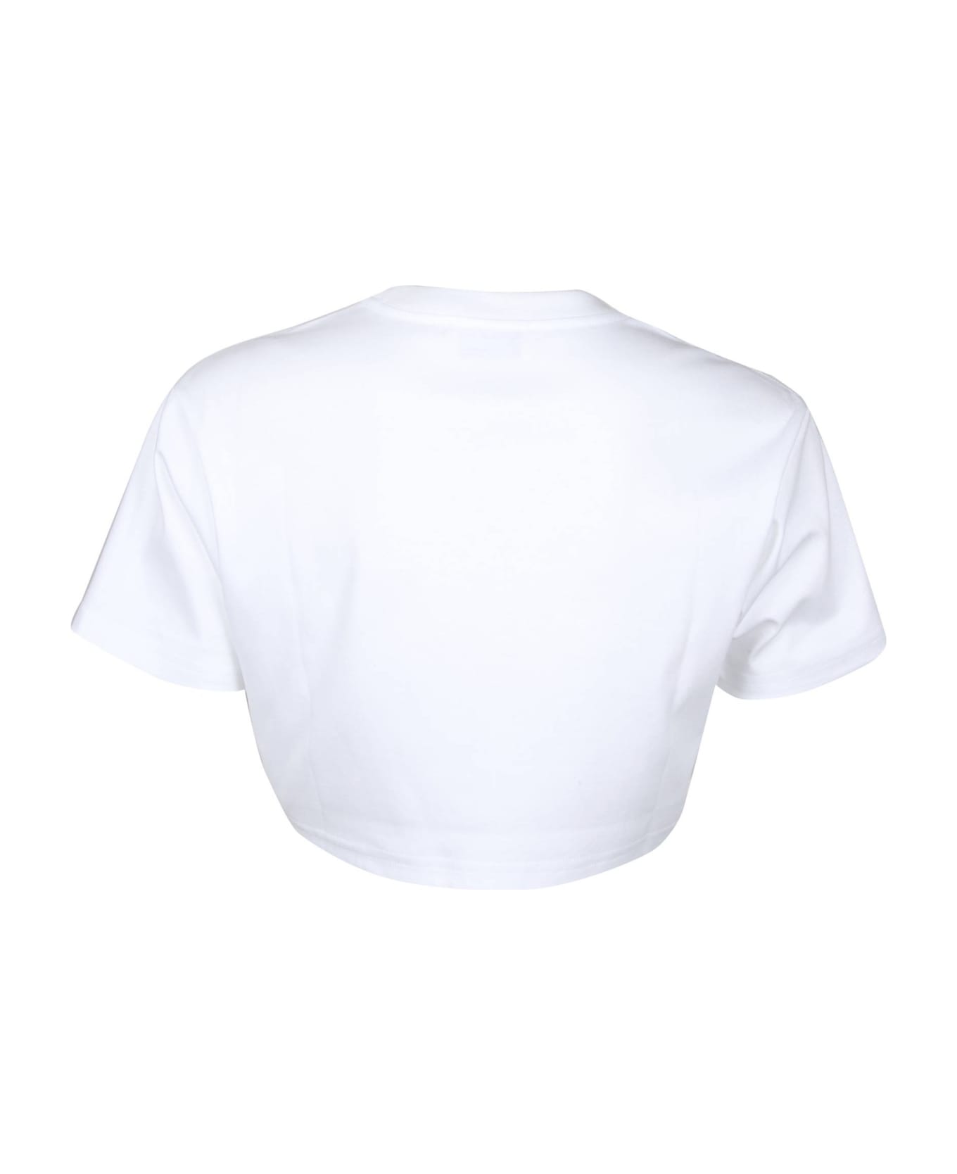 Lanvin Cropped Cotton T-shirt With Logo - Optic White