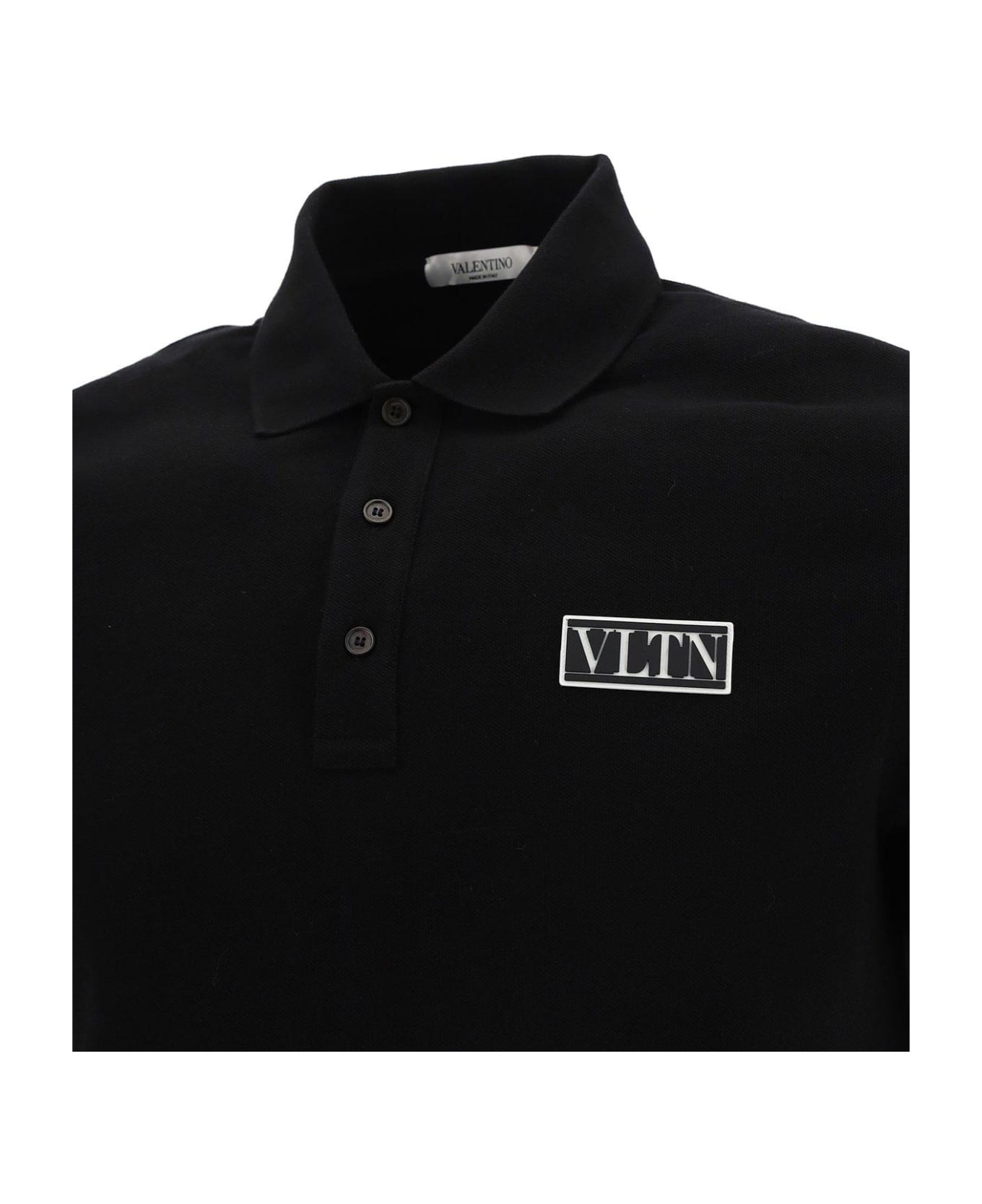 Valentino Vltn Tag Short-sleeved Polo Shirt - Black