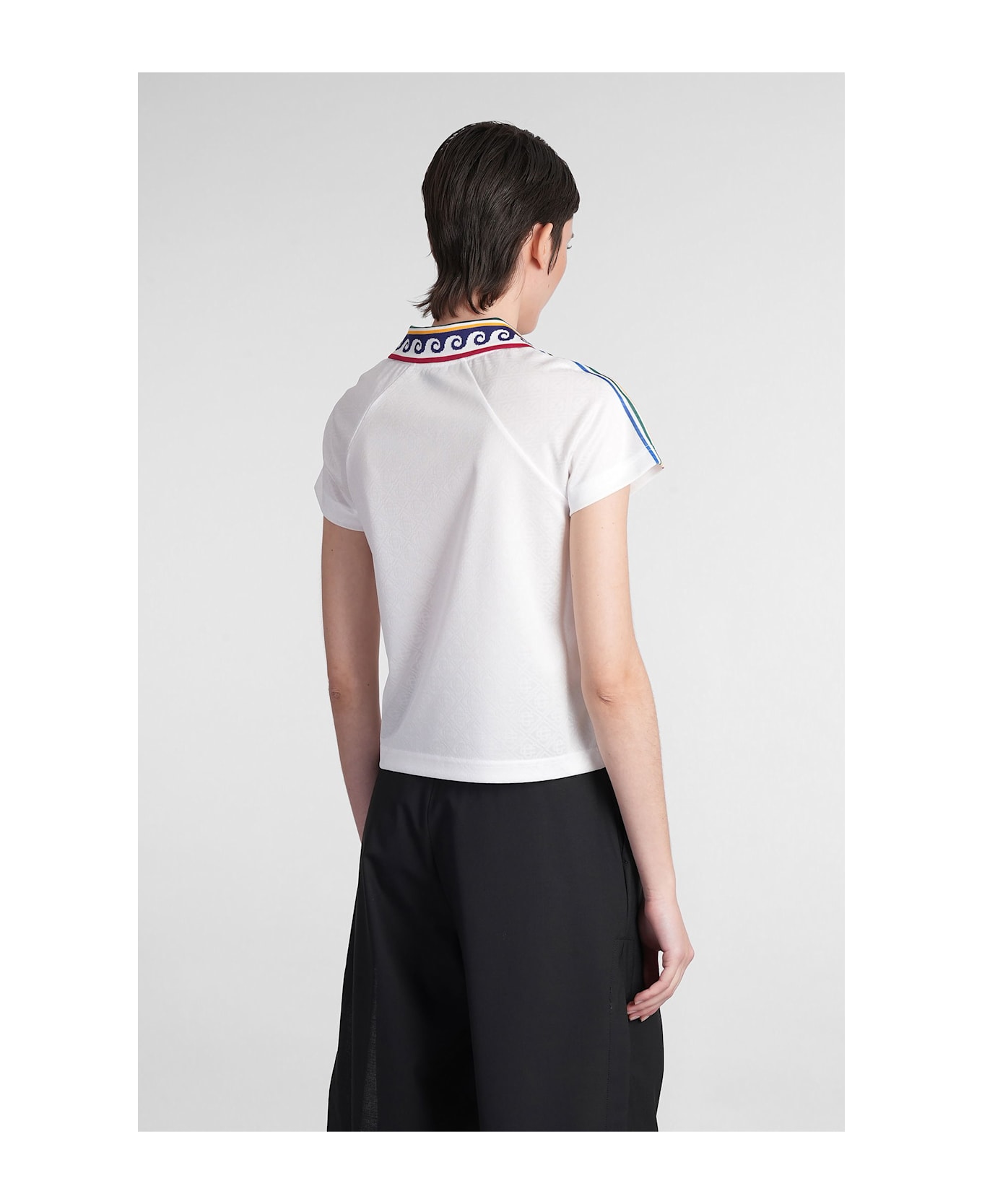 Casablanca T-shirt In White Polyester - white
