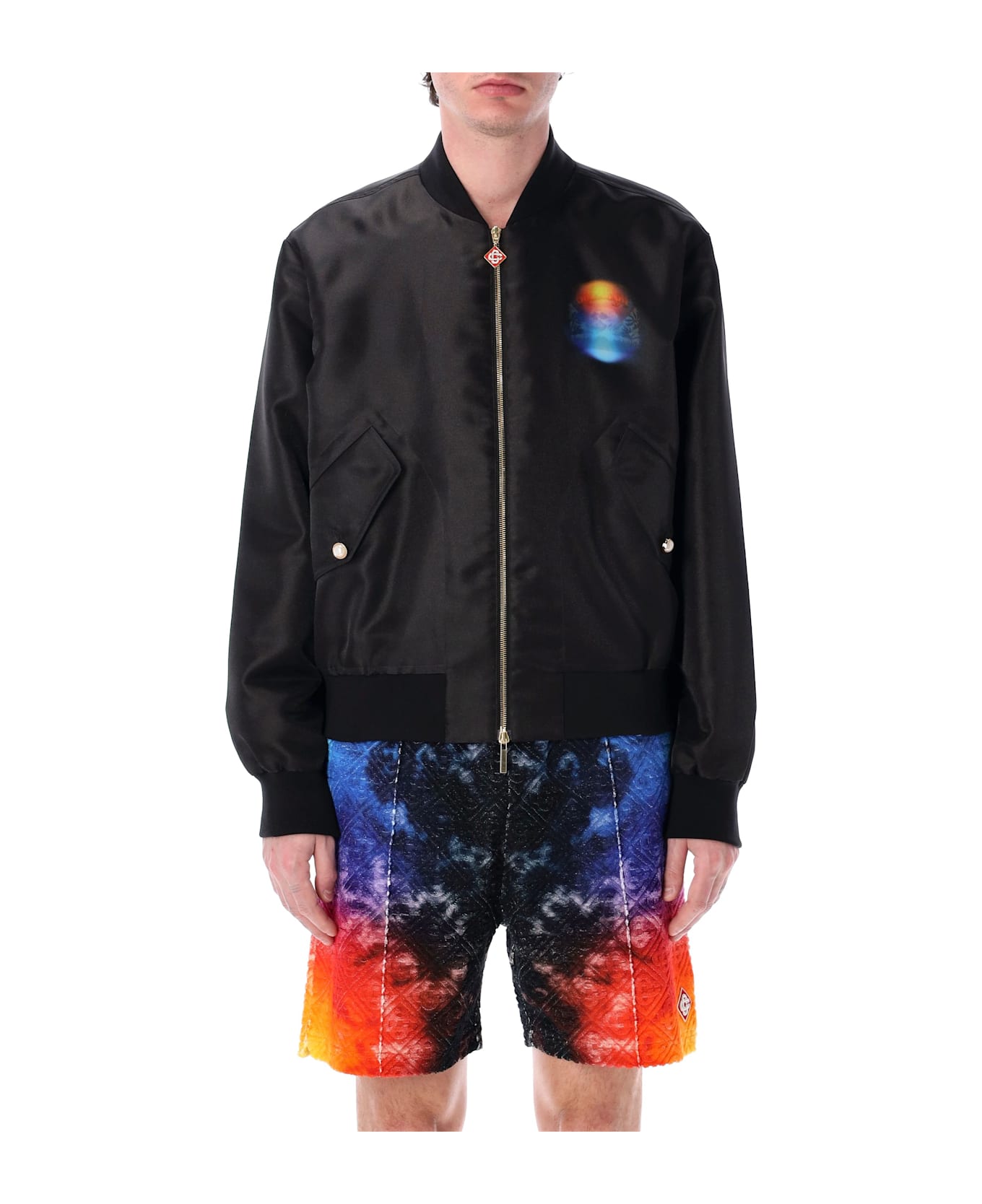 Casablanca Organza Gradient Bomber Jacket - BLACK