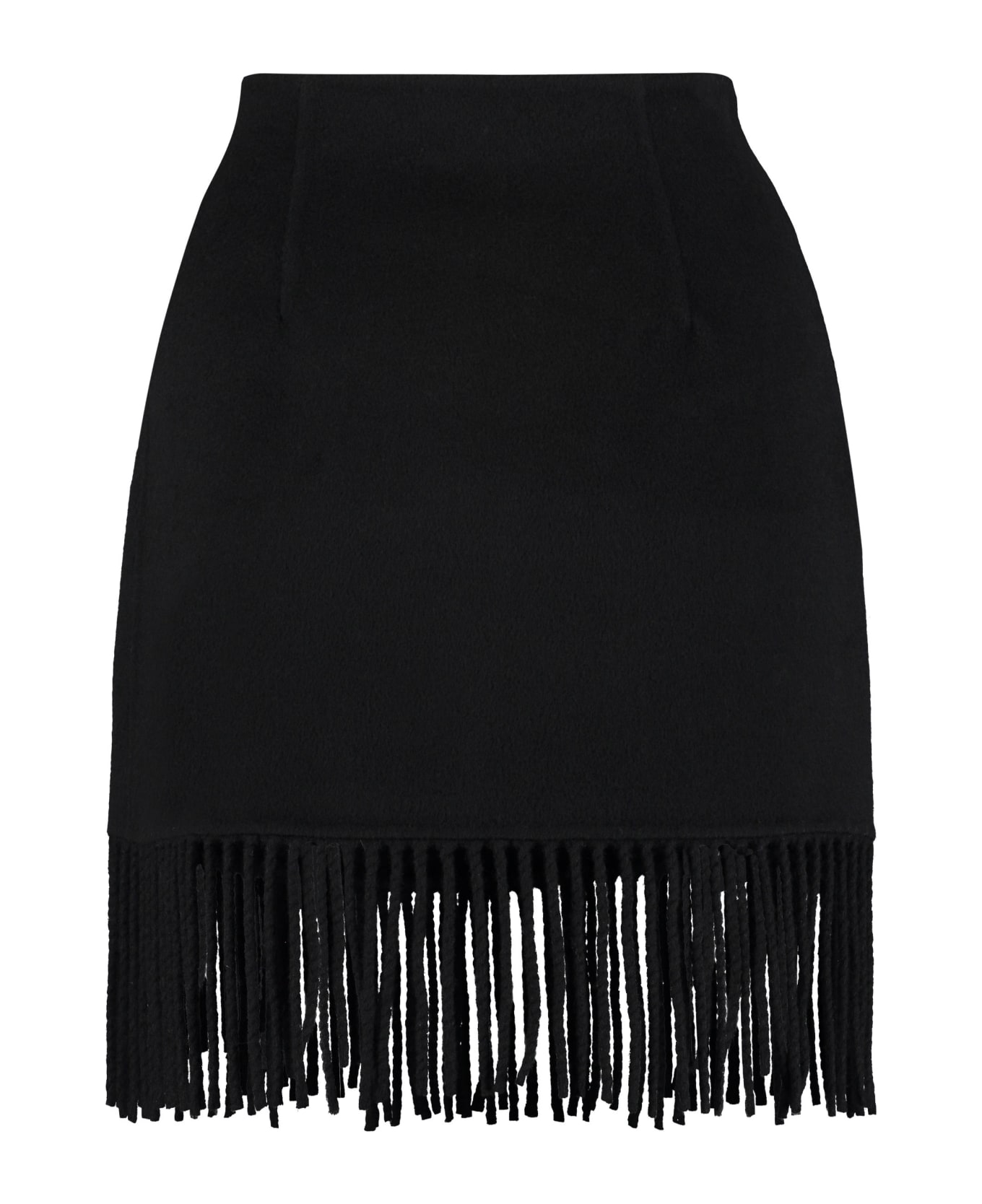 Parosh Leak Wool Mini Skirt - black