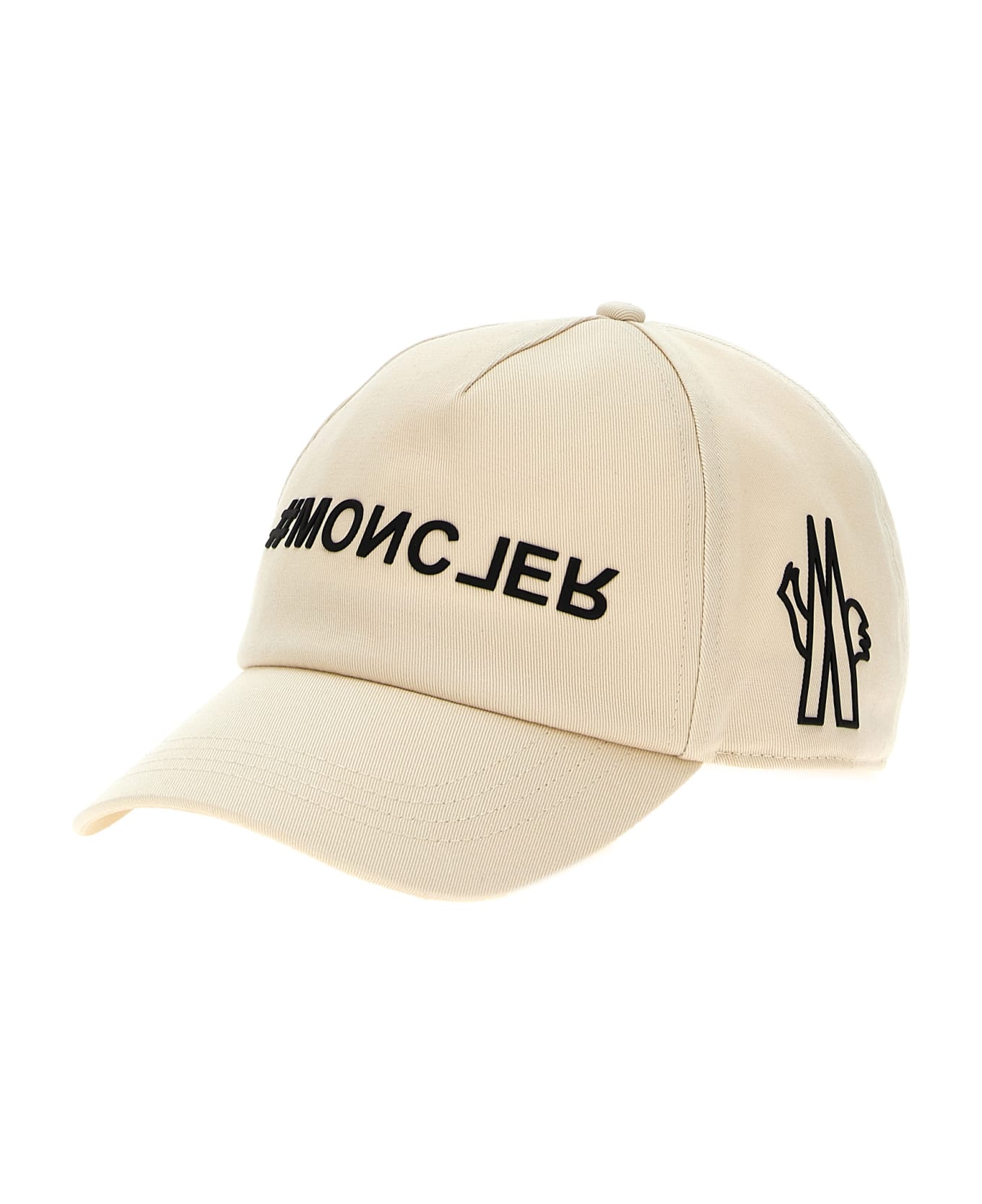 Moncler Grenoble Logo Printed Cap - White/Black 帽子