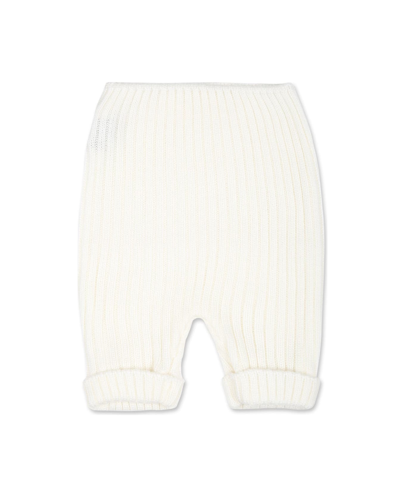 Little Bear White Trousers For Baby Boy - White