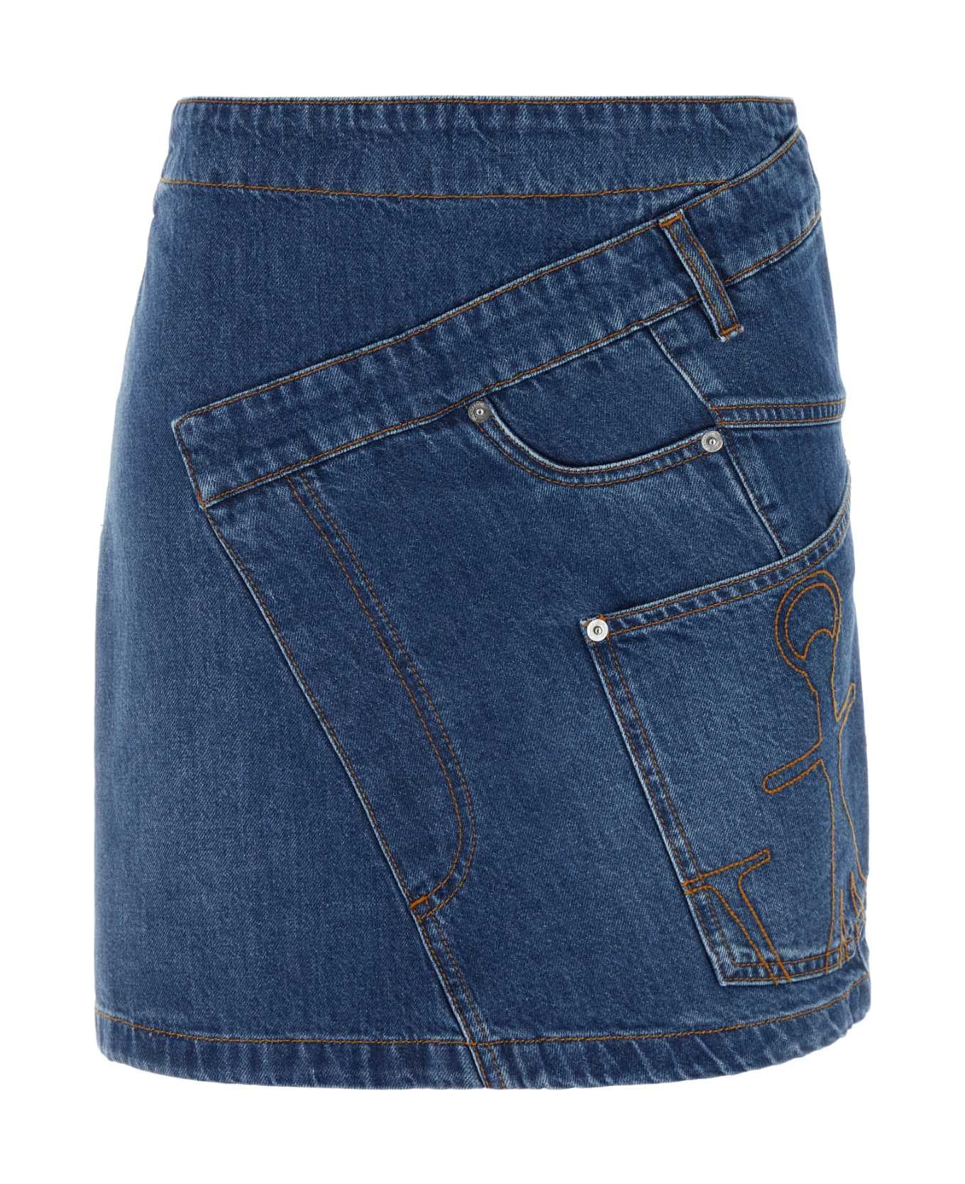 J.W. Anderson Denim Mini Skirt - LIGHTBLUE