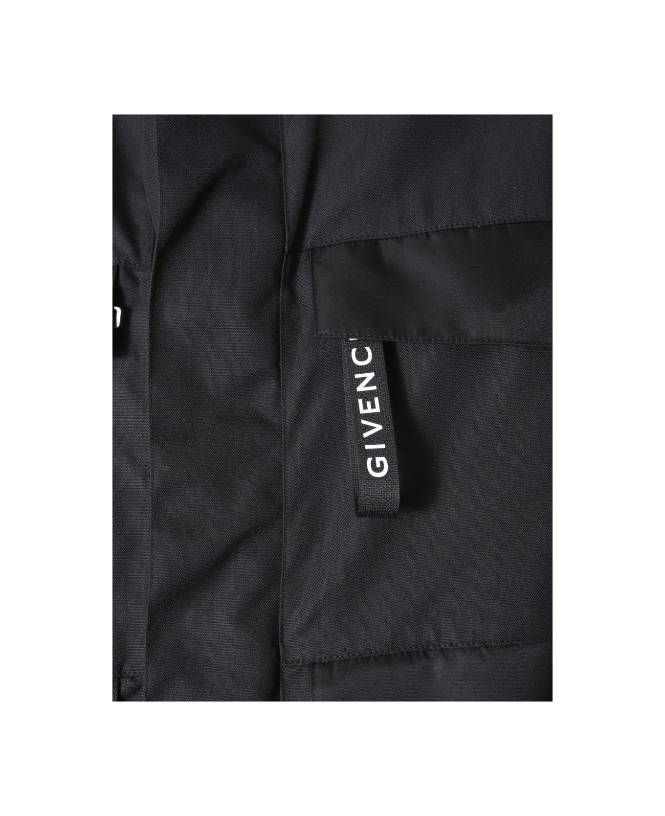 Givenchy Hooded Logo Windbreaker - BLACK