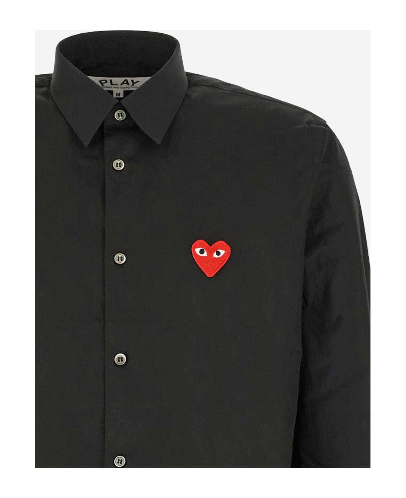 Comme des Garçons Play Cotton Shirt With Logo - Black シャツ