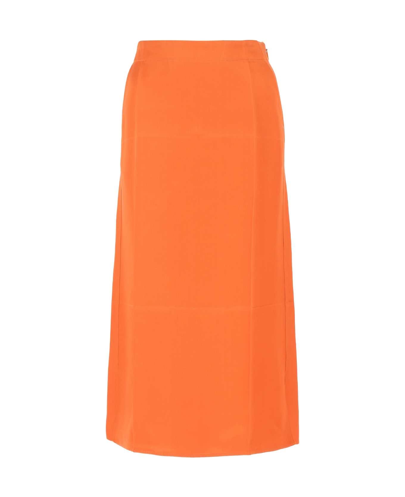 Loewe Orange Satin Skirt - BRIGHTORANGE