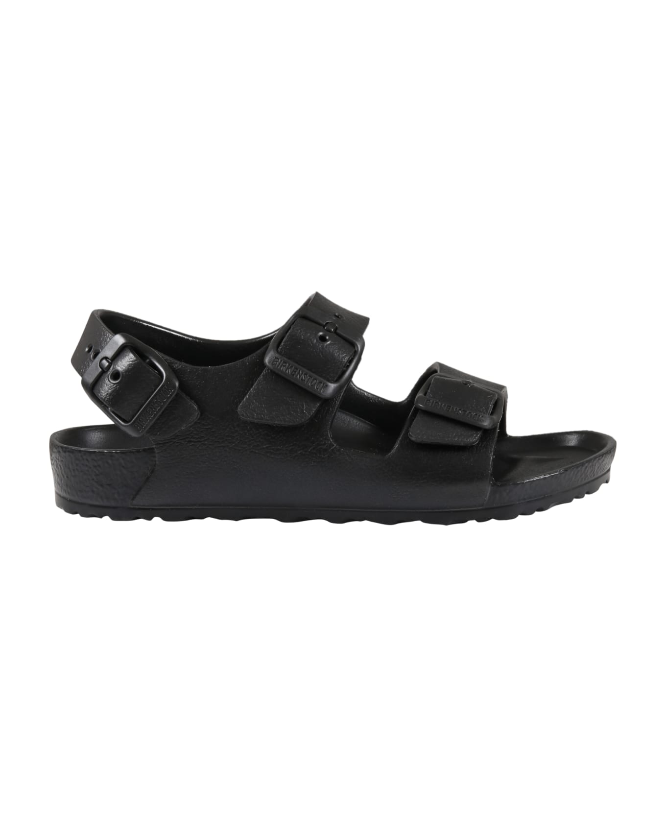 Birkenstock Black Sandals For Kids With Logo - Black