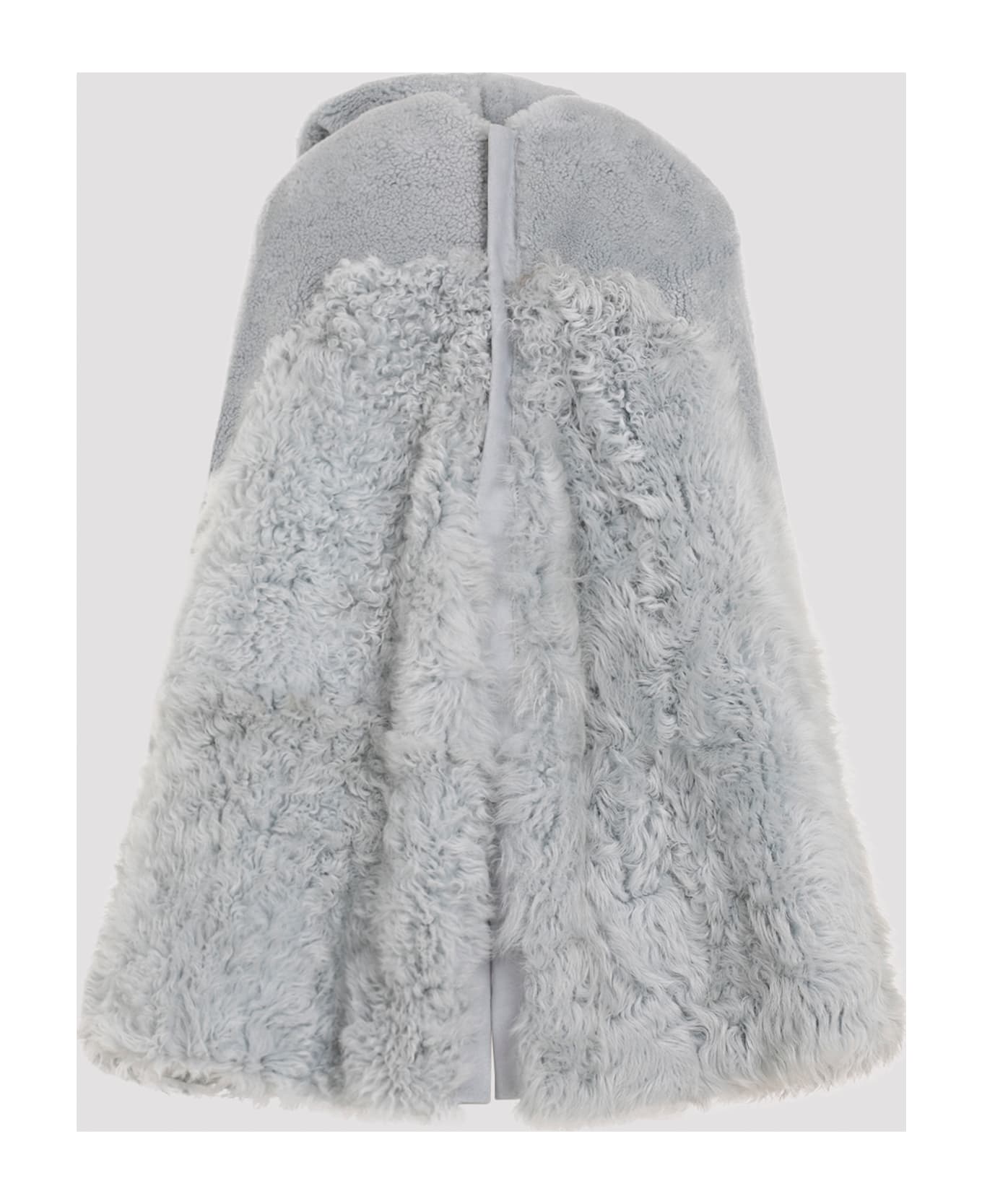 Rick Owens Short Masto Shearling Cape - Blue