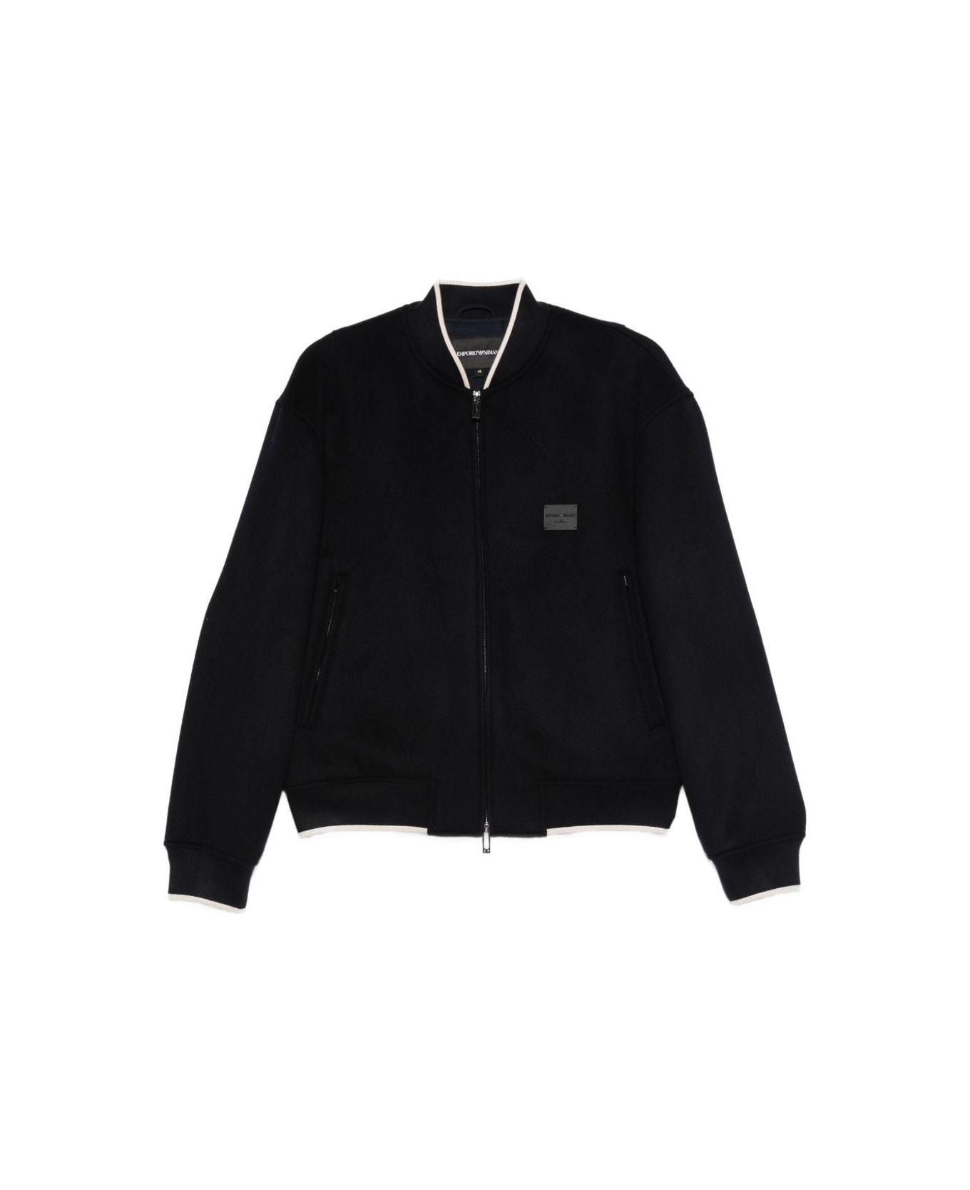 Emporio Armani Wool Bomber Jacket - Blue